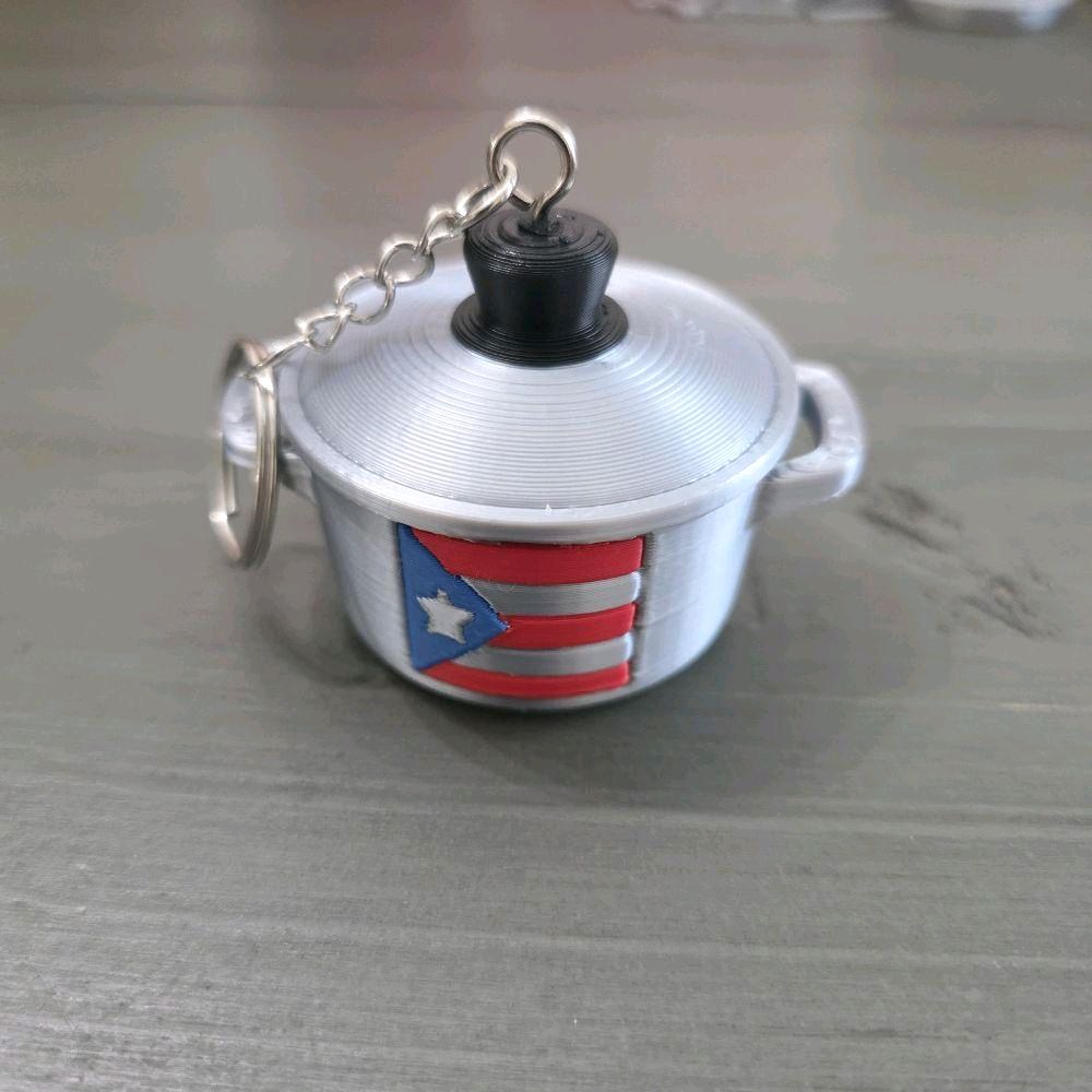 Puerto Rico Caldero Keychain, 3D Printed Mini Cooking Pot, Boricua Keychain, Puerto Rican Gift, Cocina Latina Kitchen Charm (only 1)