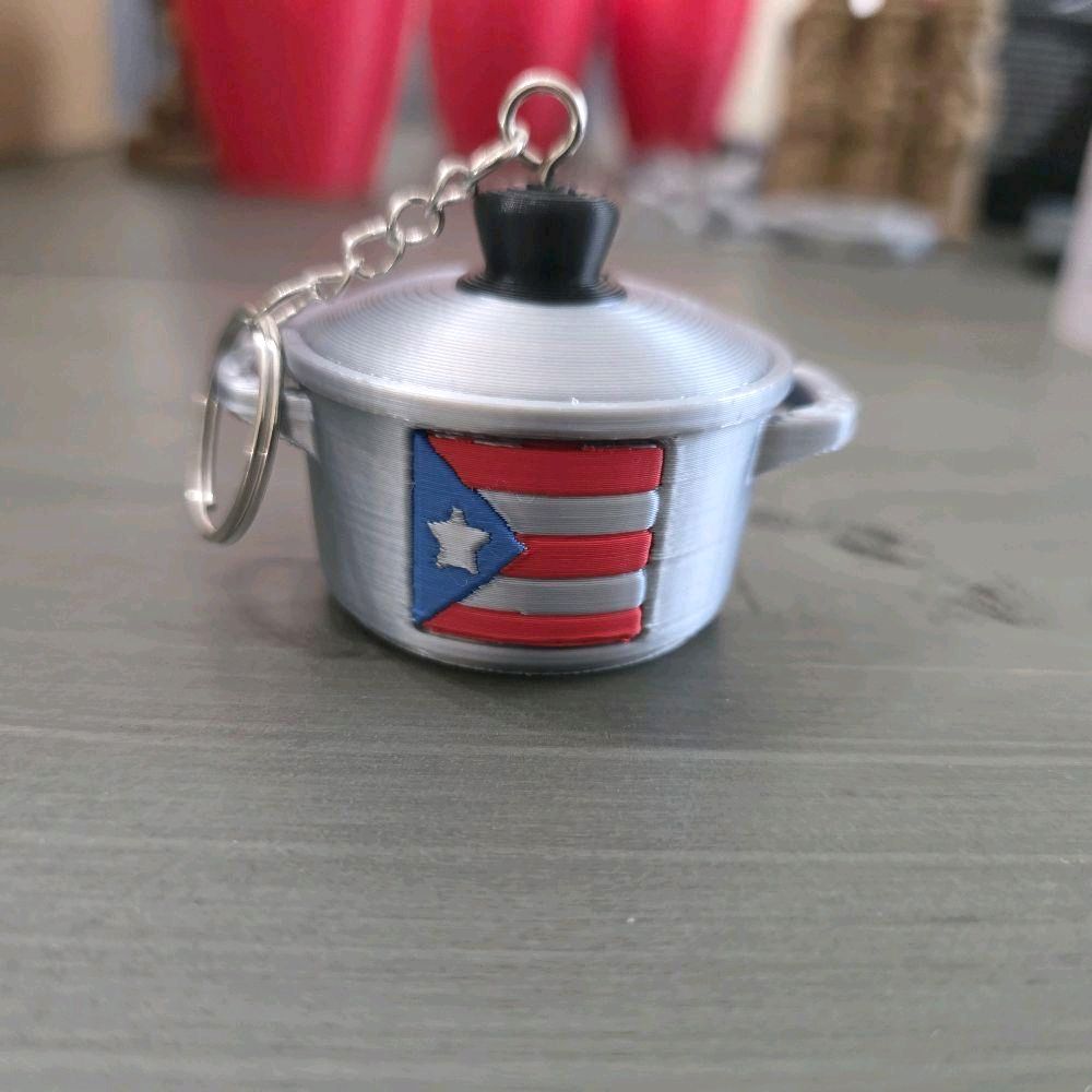 Puerto Rico Caldero Keychain, 3D Printed Mini Cooking Pot, Boricua Keychain, Puerto Rican Gift, Cocina Latina Kitchen Charm (only 1)