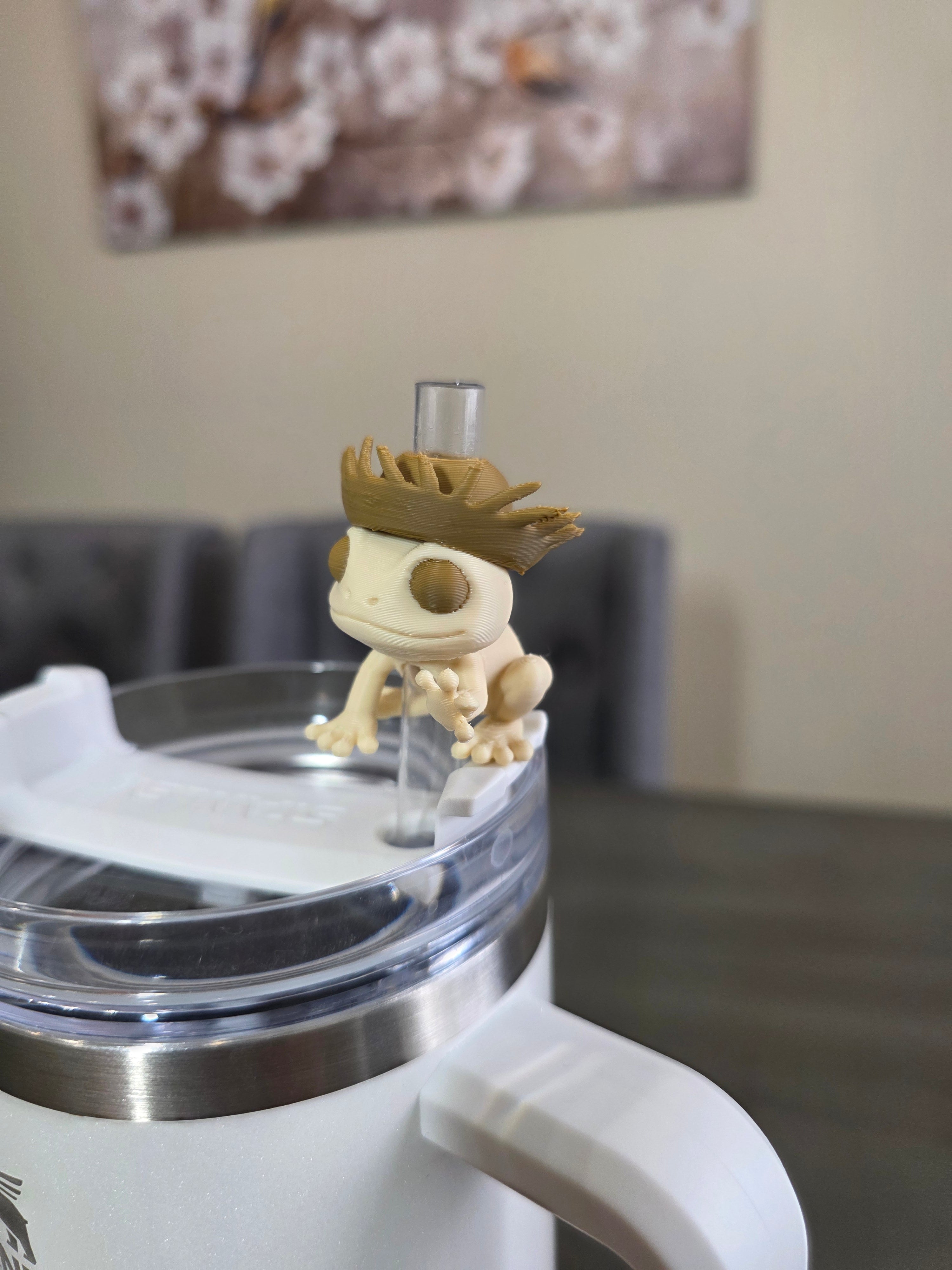 Puerto Rico Coquí with Brown Pava 3D Straw Topper (Smaller Straws)