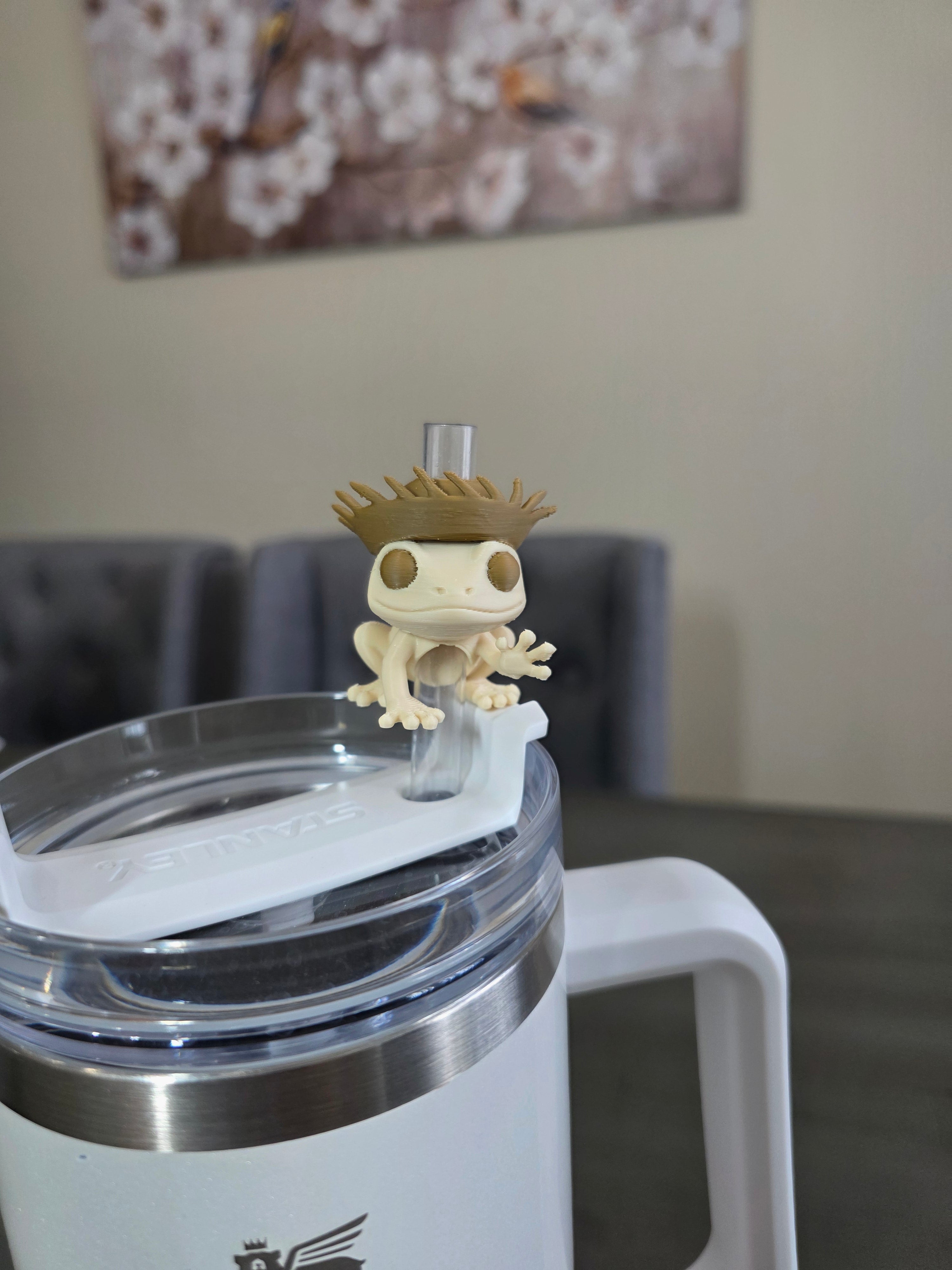 Puerto Rico Coquí with Brown Pava 3D Straw Topper (Smaller Straws)