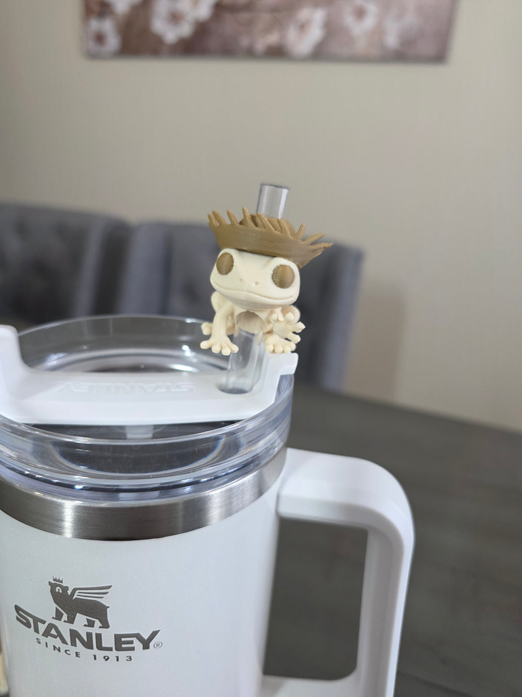 Puerto Rico Coquí with Brown Pava 3D Straw Topper (Smaller Straws)