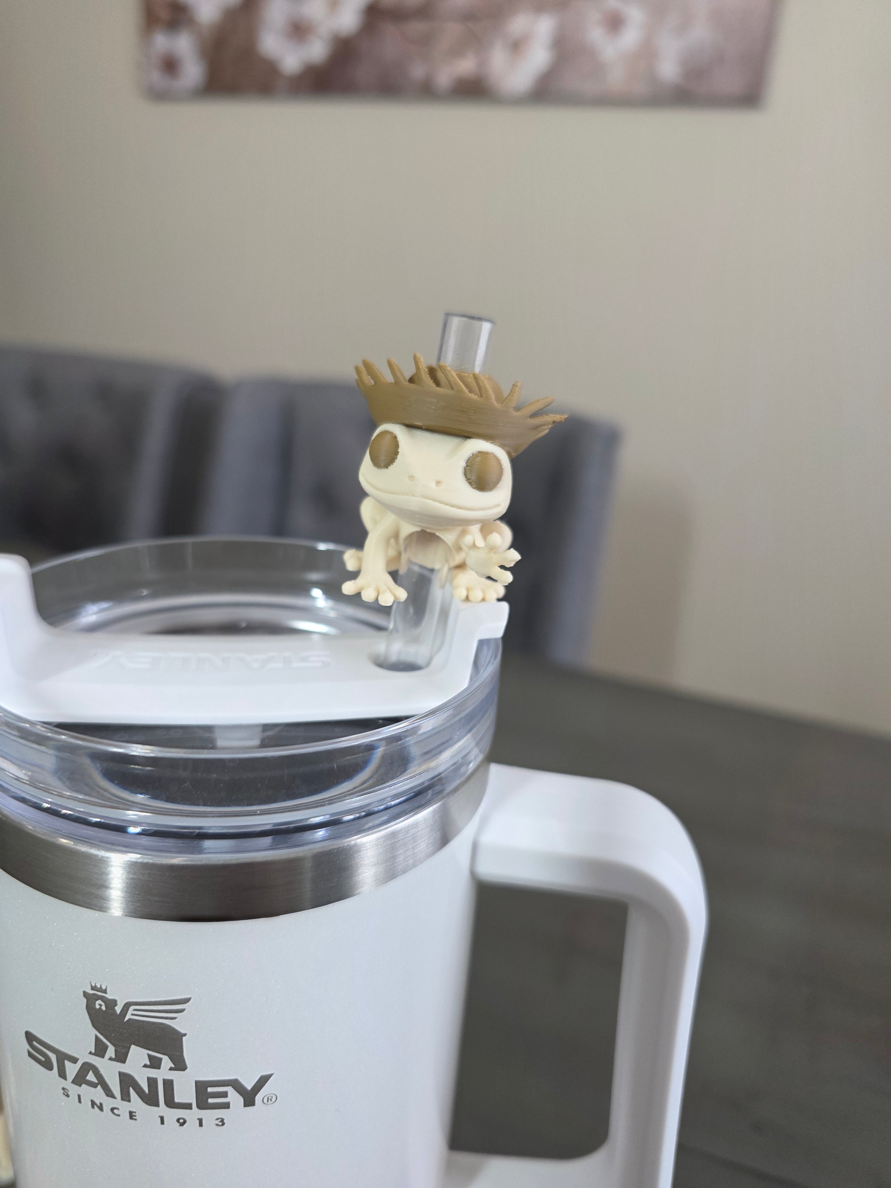 Puerto Rico Coquí with Brown Pava 3D Straw Topper (Smaller Straws)