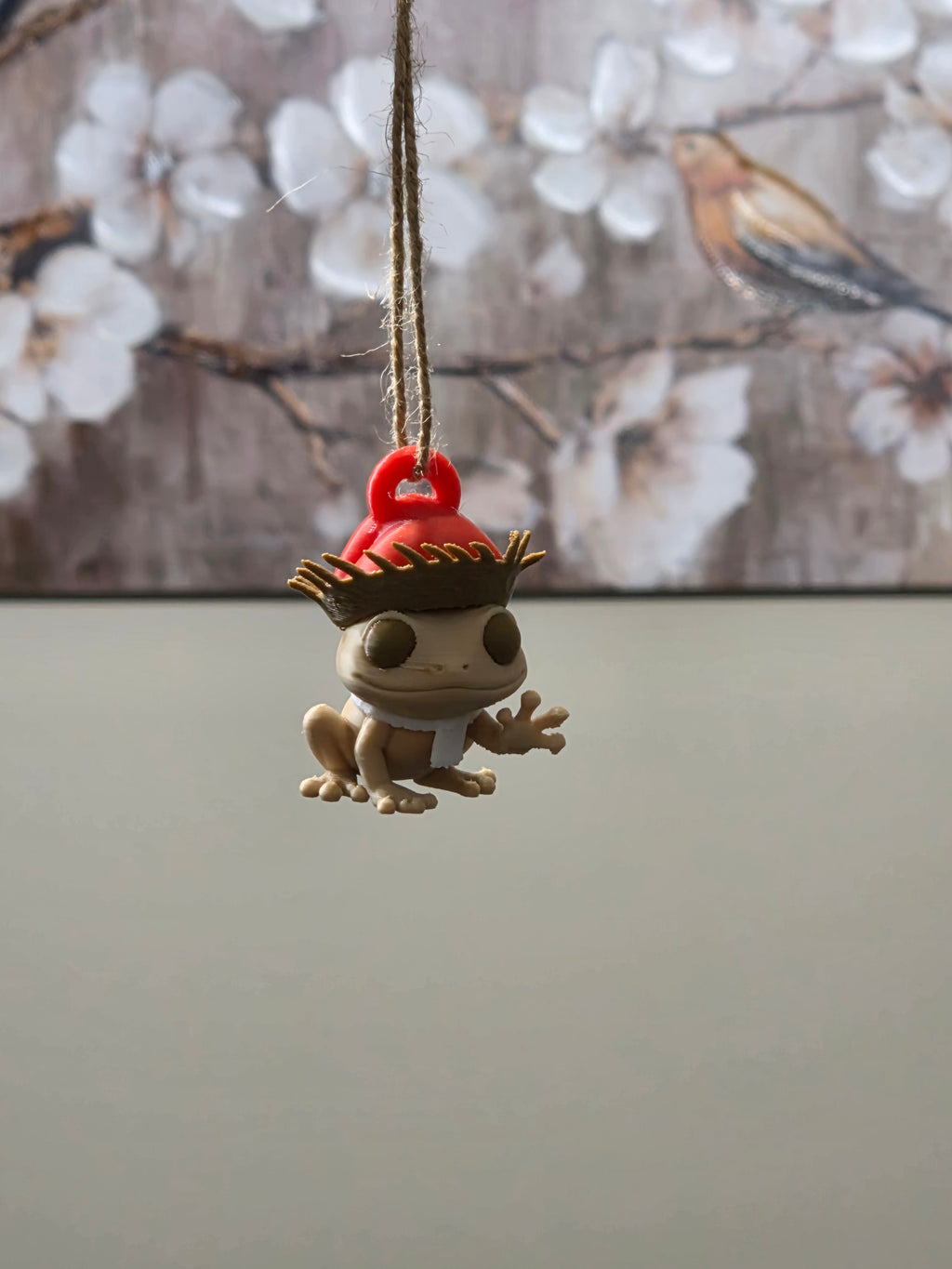 Puerto Rico Coquí with Pava & Santa Hat 3D Ornament