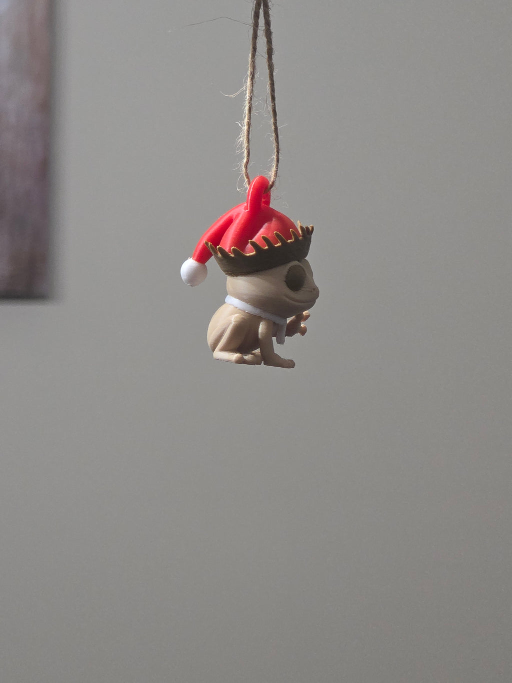 Puerto Rico Coquí with Pava & Santa Hat 3D Ornament