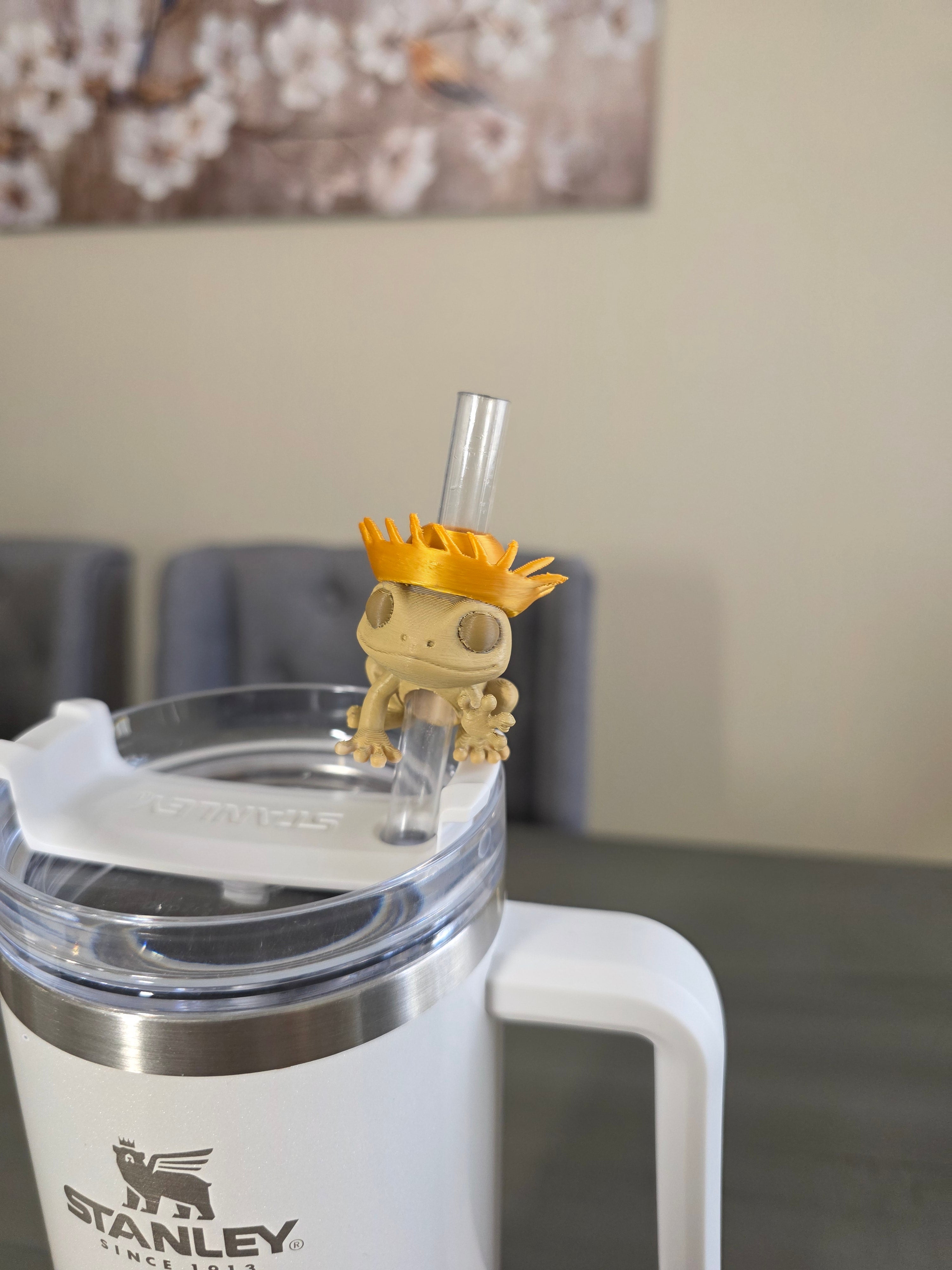 Puerto Rico Coquí with Golden Pava 3D Straw Topper