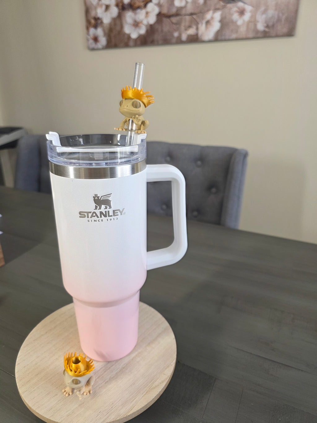 Puerto Rico Coquí with Golden Pava 3D Straw Topper