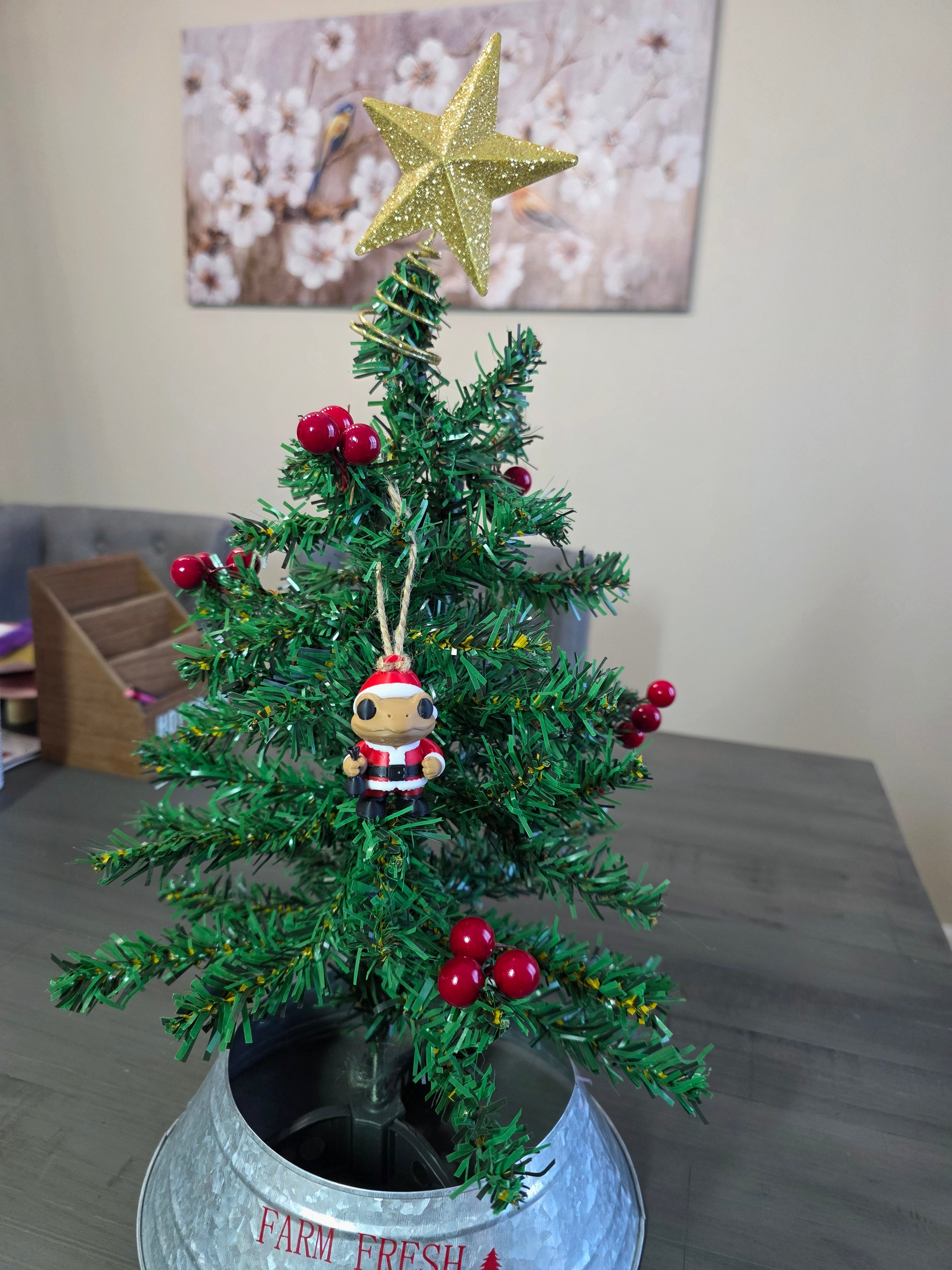 Puerto Rico Coquí Santa Clause 3D Ornament