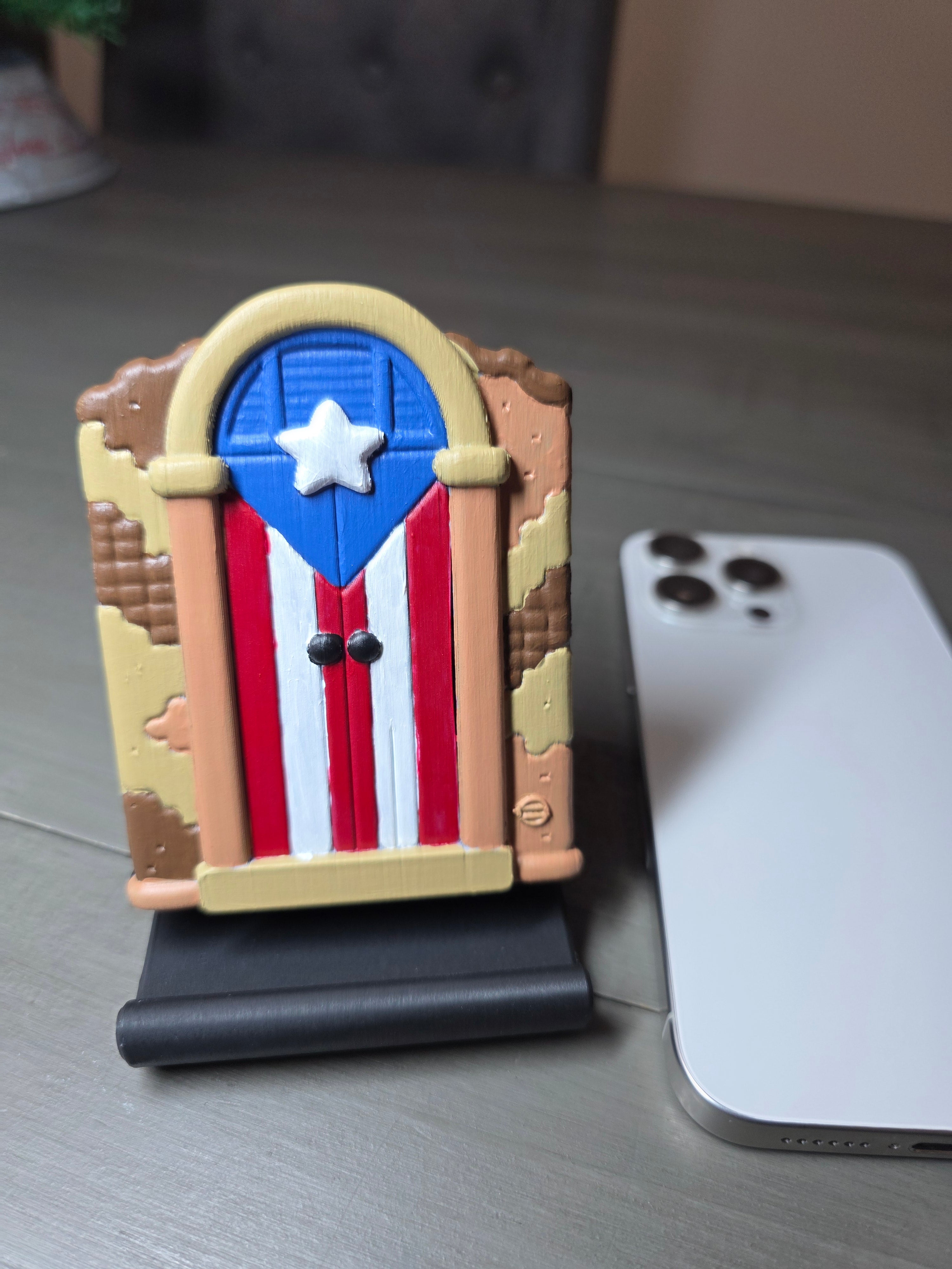 Puerto Rico Flag Door Phone Stand – 3D Printed Old San Juan Style Holder