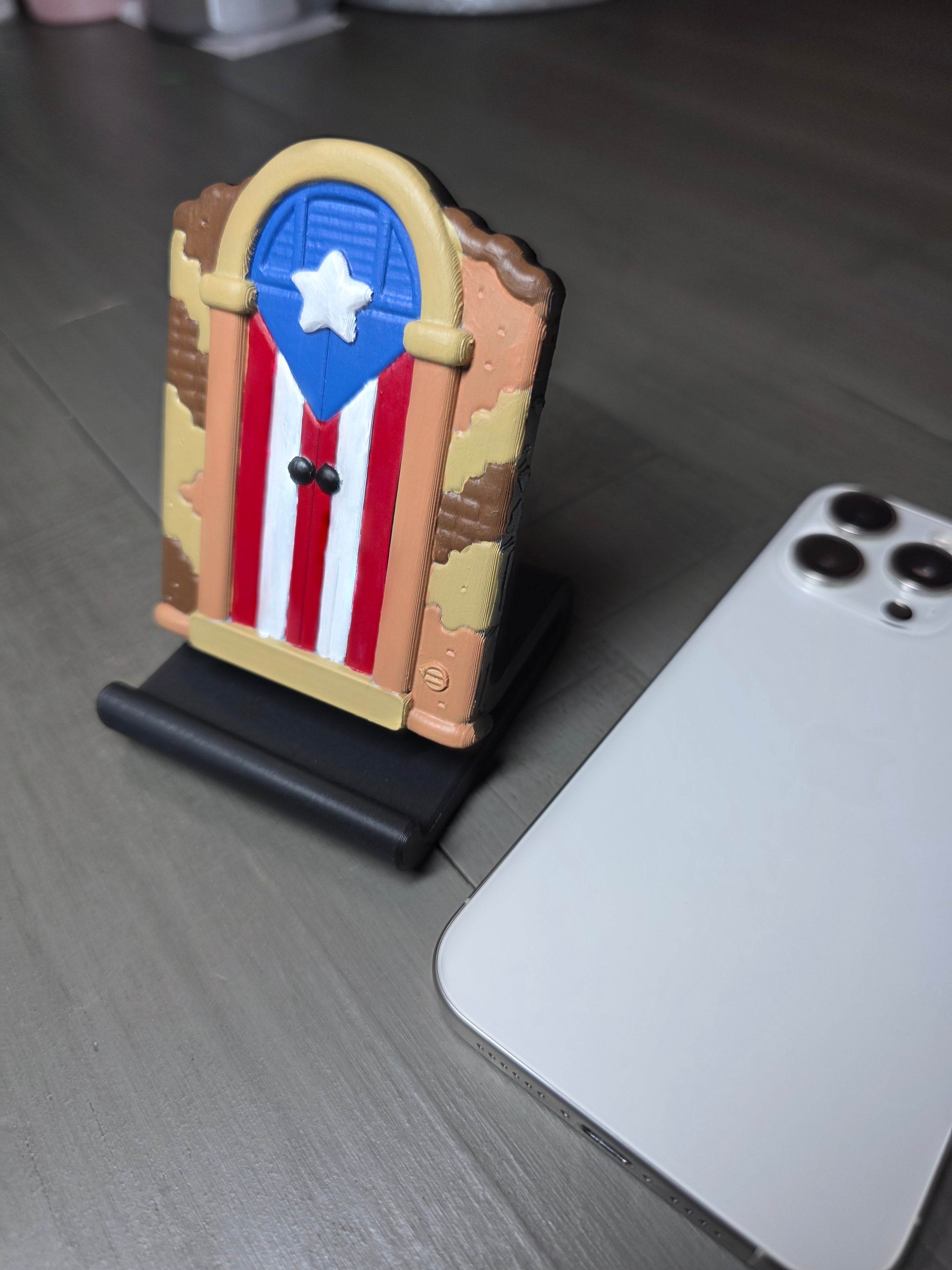 Puerto Rico Flag Door Phone Stand – 3D Printed Old San Juan Style Holder