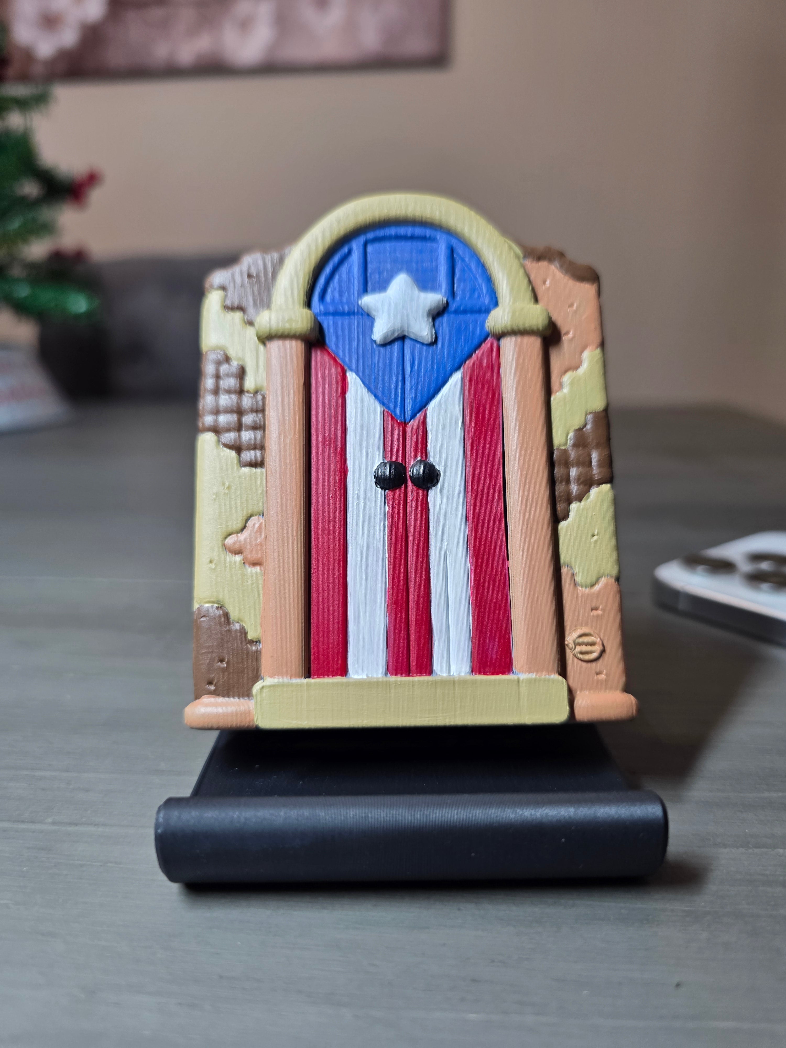 Puerto Rico Flag Door Phone Stand – 3D Printed Old San Juan Style Holder