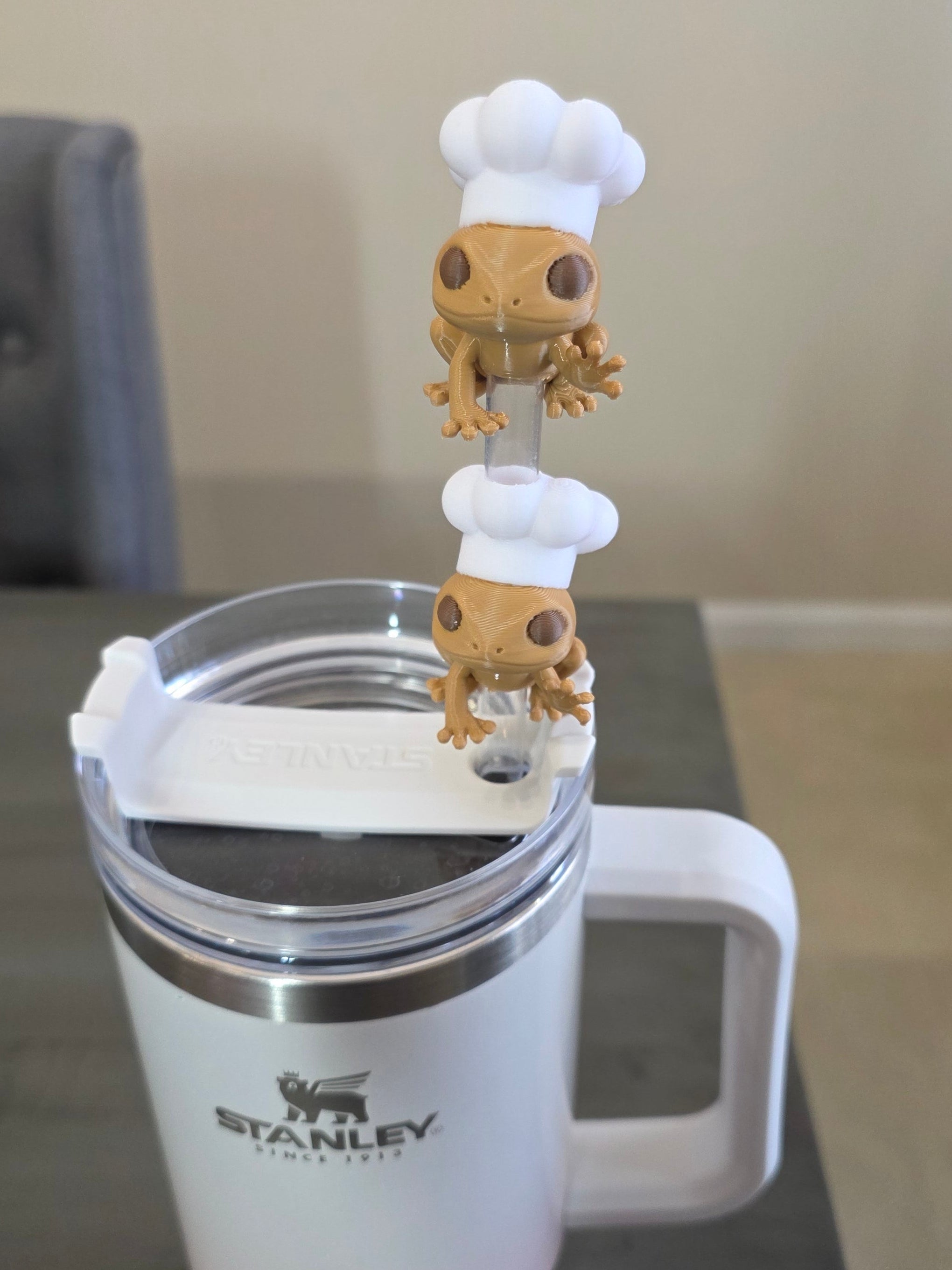 Puerto Rico Coquí with Chef Hat 3D Straw Topper