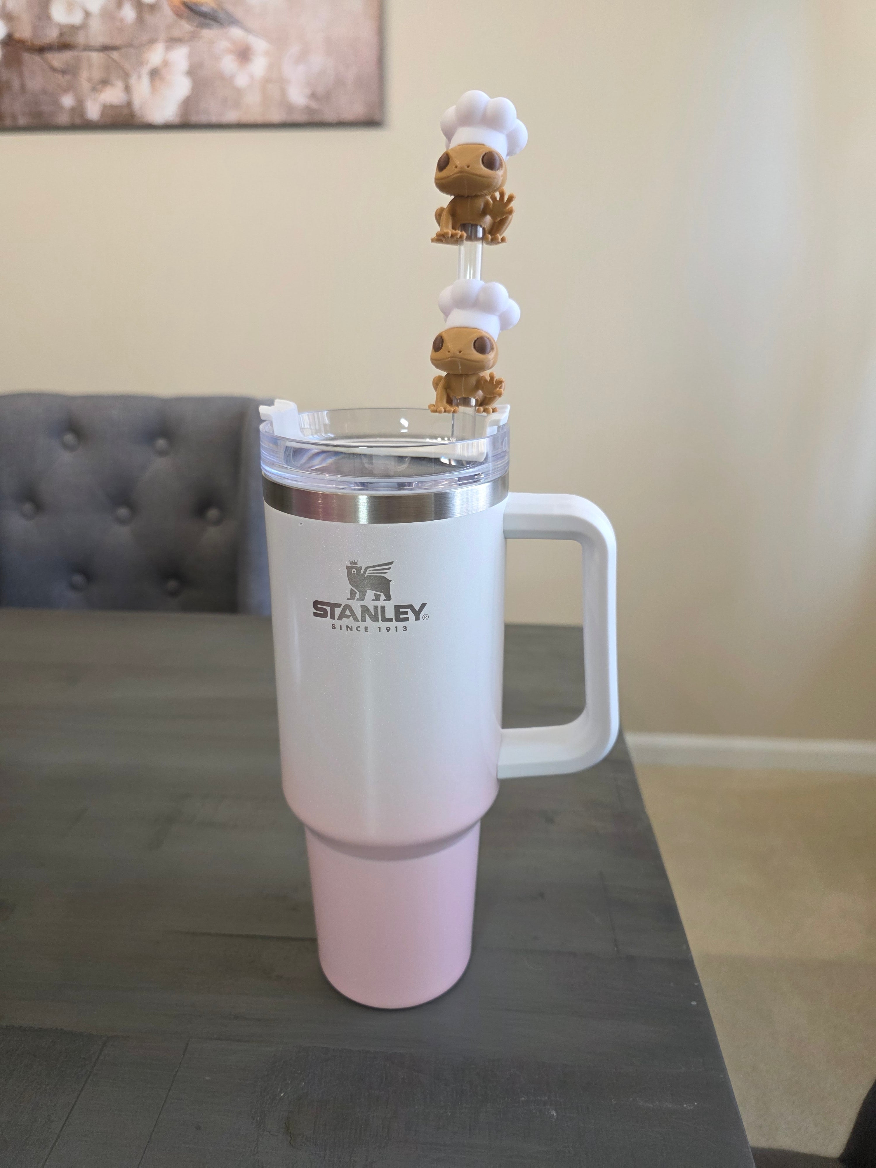 Puerto Rico Coquí with Chef Hat 3D Straw Topper