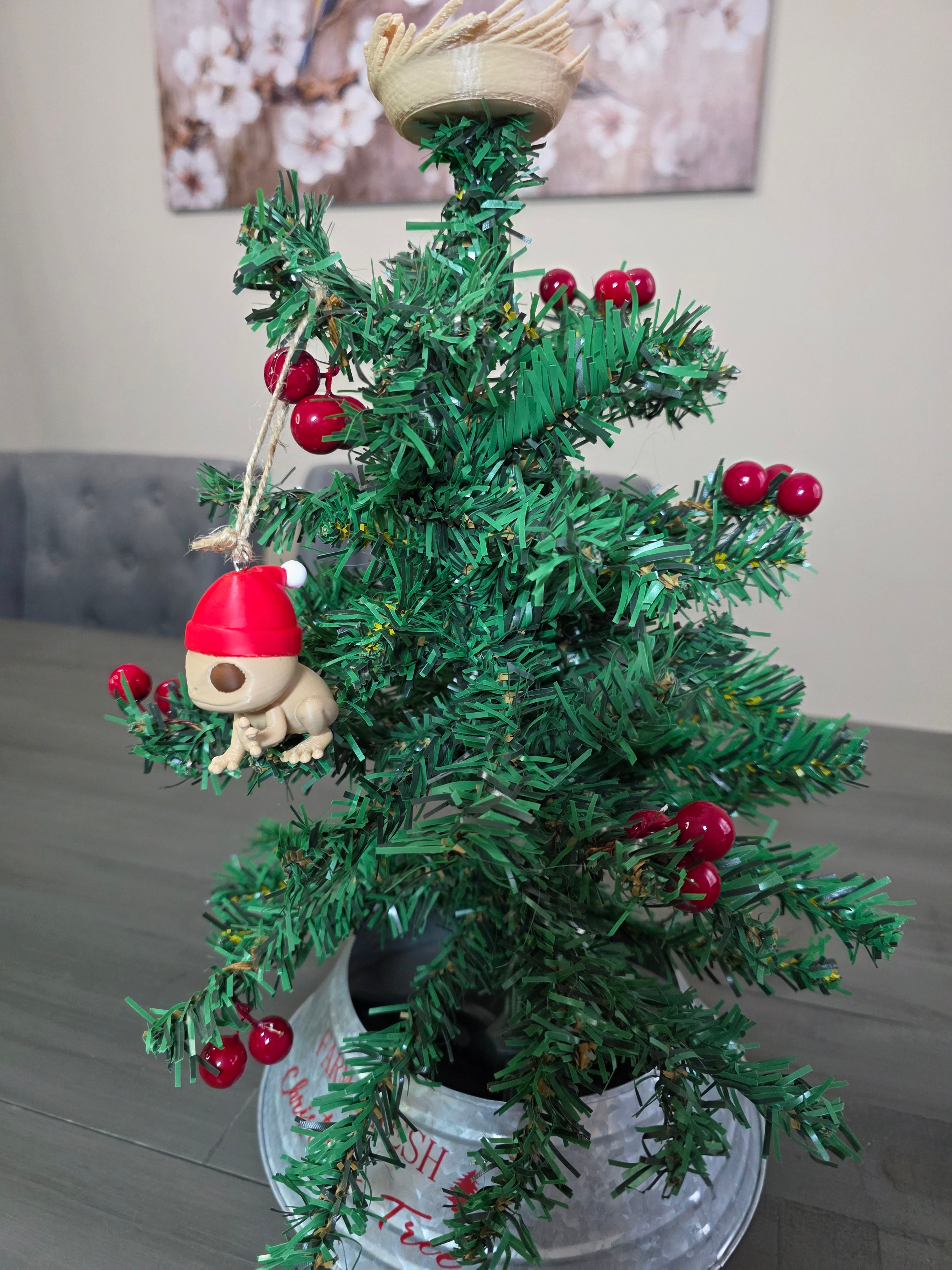 Puerto Rico Coquí wearing a Winter Hat 3D Ornament