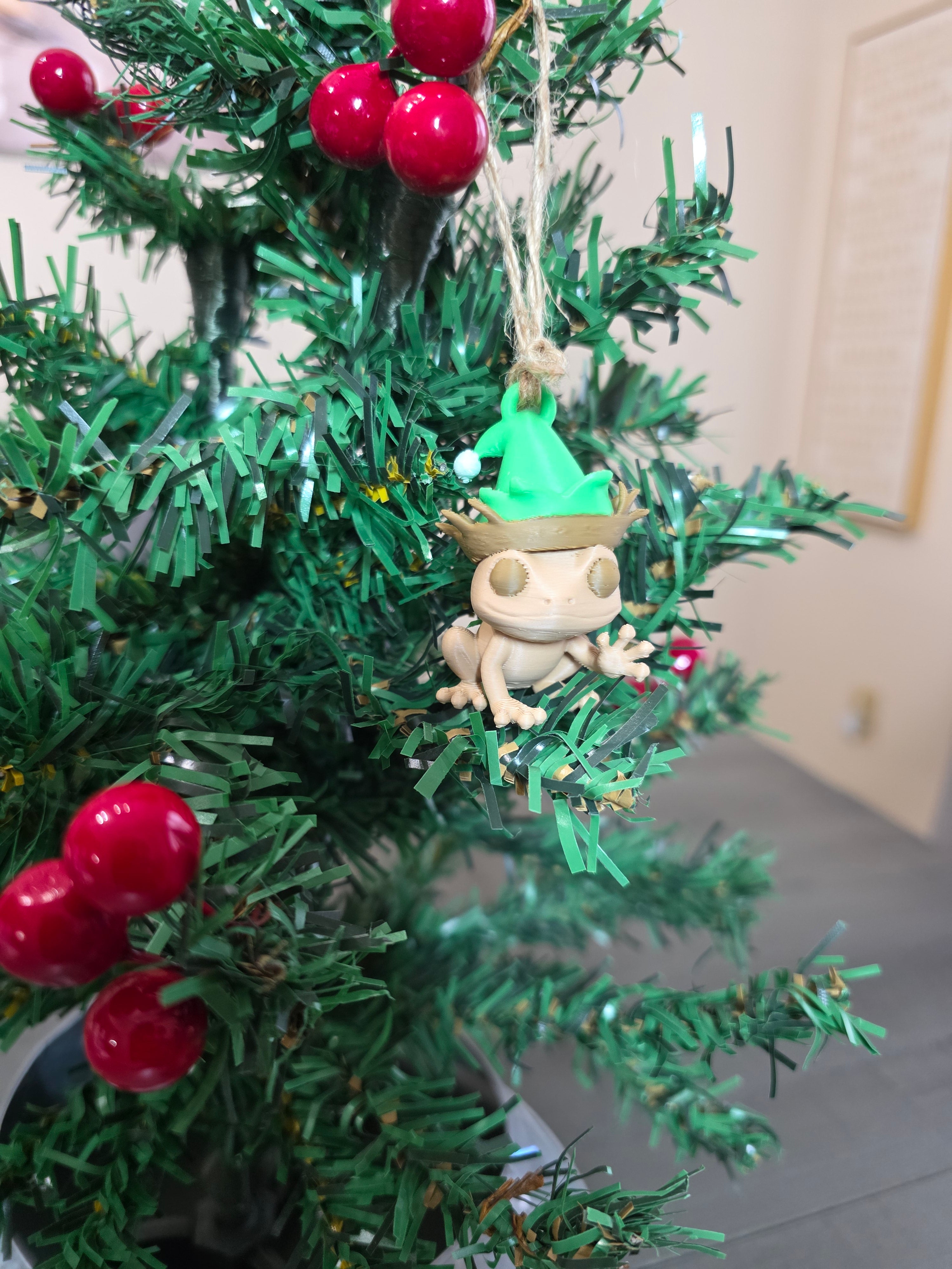 Puerto Rico Coquí Elf with Pava 3D Ornament