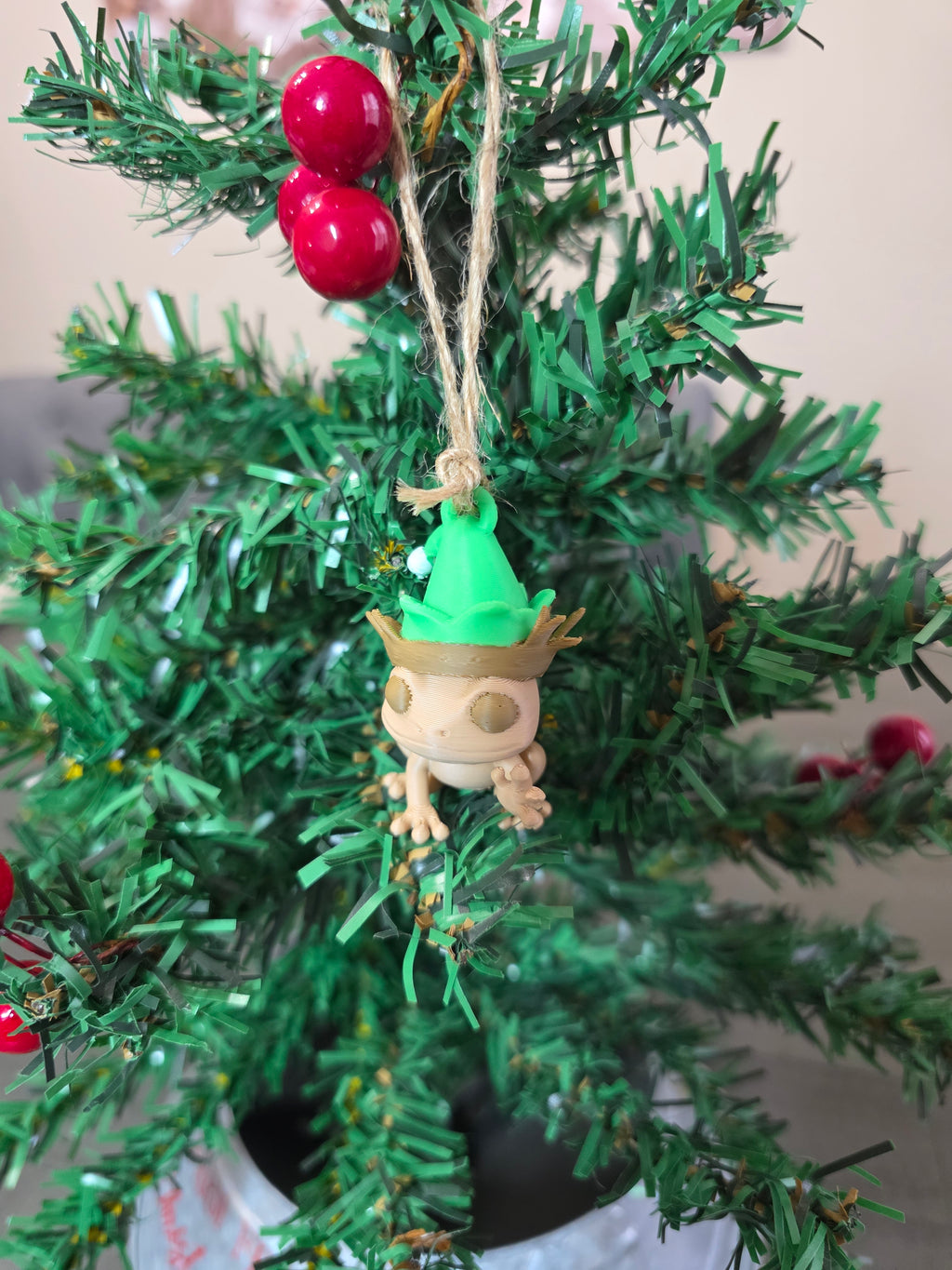 Puerto Rico Coquí Elf with Pava 3D Ornament