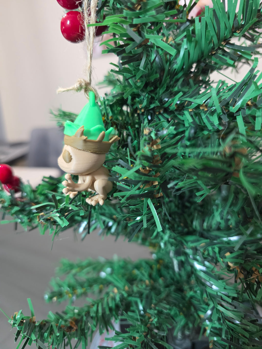 Puerto Rico Coquí Elf with Pava 3D Ornament