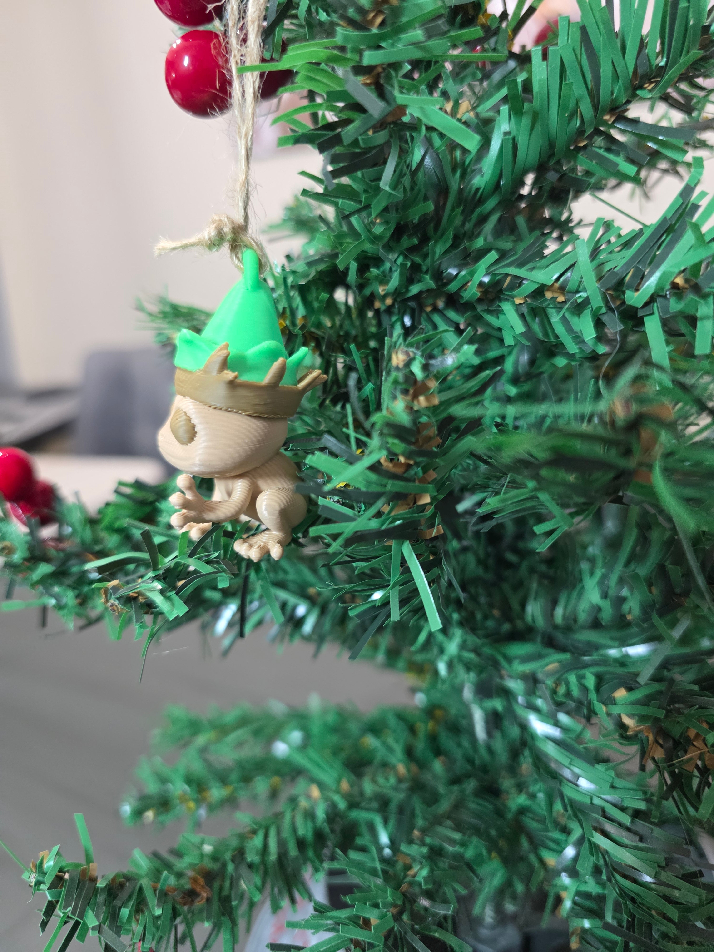 Puerto Rico Coquí Elf with Pava 3D Ornament