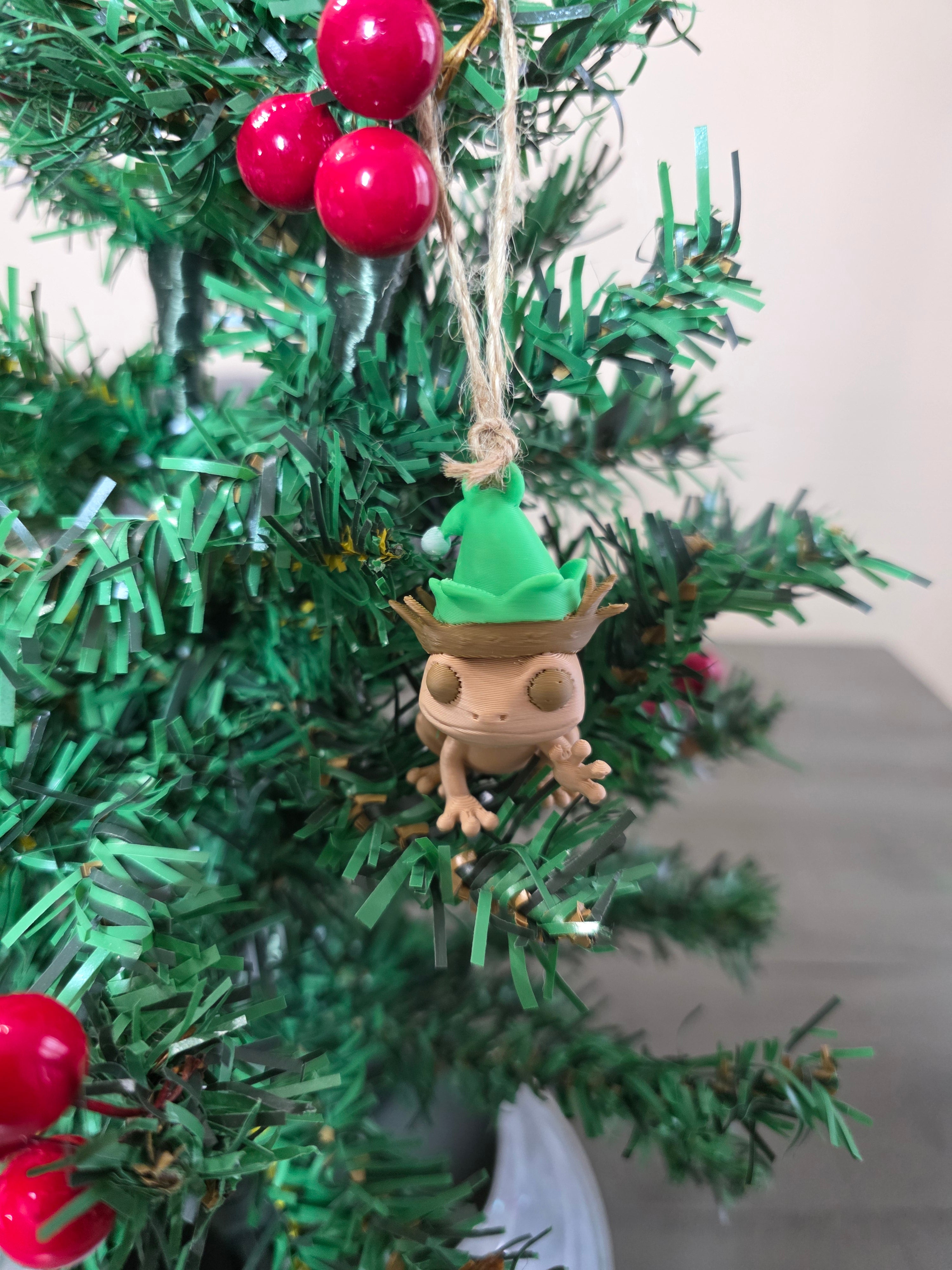 Puerto Rico Coquí Elf with Pava 3D Ornament