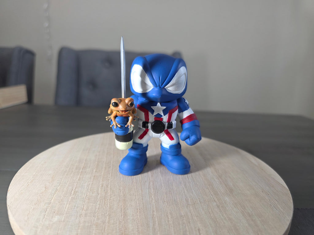 Discontinued - Boricuaverse Borinja Coquí (BoricuaPool's Side Kick) Collectible Figure | 4.25 Inch ABS Resin | Limited Edition Handmade Toy