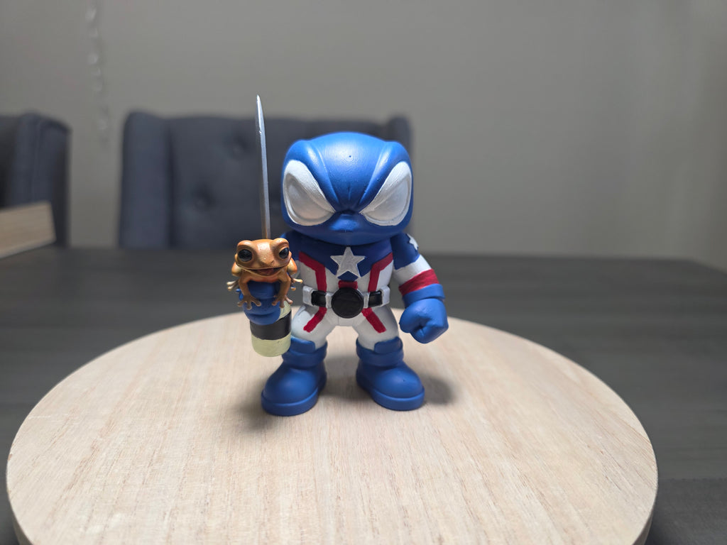 Discontinued - Boricuaverse Borinja Coquí (BoricuaPool's Side Kick) Collectible Figure | 4.25 Inch ABS Resin | Limited Edition Handmade Toy