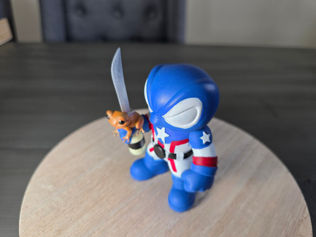 Discontinued - Boricuaverse Borinja Coquí (BoricuaPool's Side Kick) Collectible Figure | 4.25 Inch ABS Resin | Limited Edition Handmade Toy