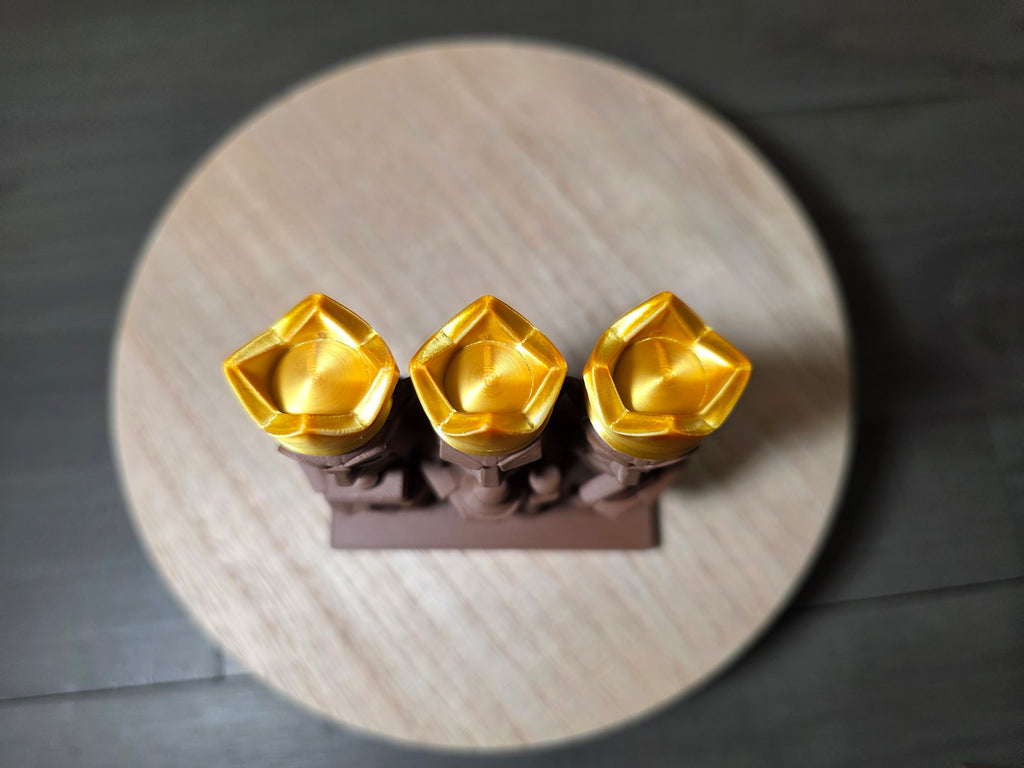 3 Wise Men 4" inch Figurine | Three Kings Decor | 3D Printed Reyes Magos | Gold Crown Holiday Display