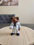 Coquí Frog Del Navy 3" Figurine | Hand-Painted Puerto Rico Resin Collectible | Boricua Sailor Coqui | Cultural Art Gift