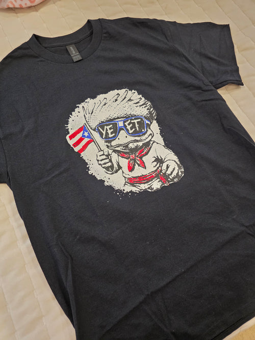 Coquí Jibarito YEET T-Shirt (Adult) | Puerto Rico Frog Graphic Tee | Hand Screen Printed Boricua Shirt | Streetwear | Wholesale Available
