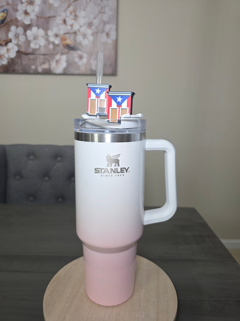 San Juan Puerto Rico House Straw Charm | 3D Printed PLA 10mm Straw Topper | Puerto Rico Flag Cup Accessory