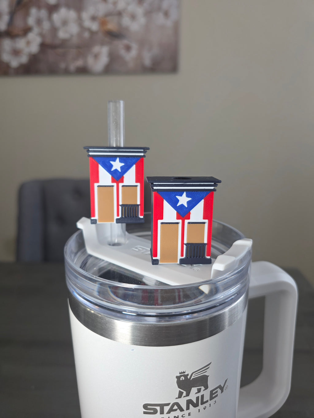 Puerto Rico Parade Themed Straw Charms – Pick Your Style | 3D Printed PLA 10mm Straw Toppers | Boricua Cup Accessories
