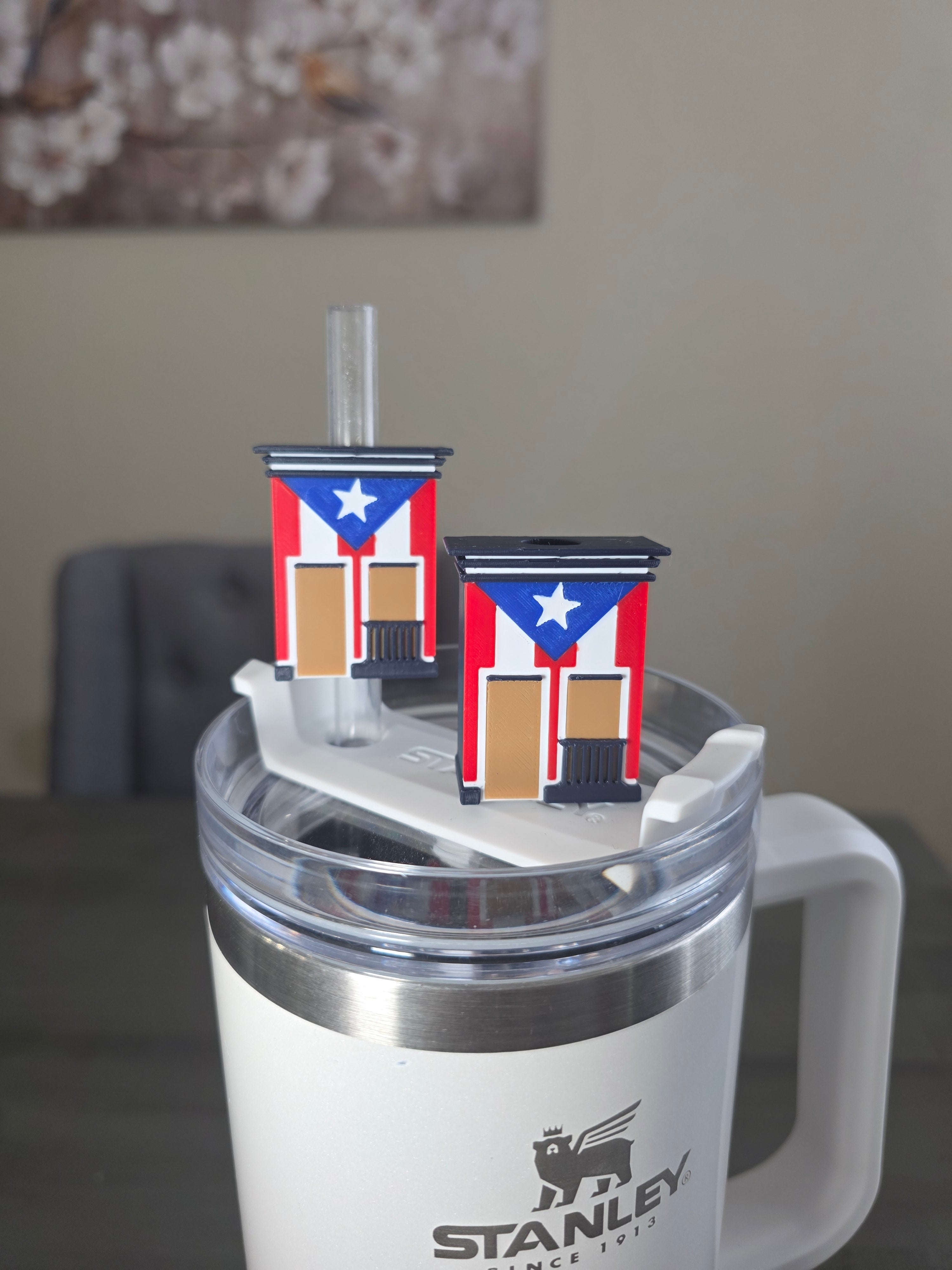 Puerto Rico Parade Themed Straw Charms – Pick Your Style | 3D Printed PLA 10mm Straw Toppers | Boricua Cup Accessories