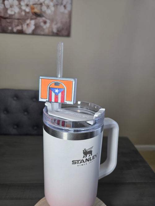 Bandera Callejón House Straw Charm | 3D Printed PLA 10mm Straw Topper | Puerto Rico Flag Cup Accessory