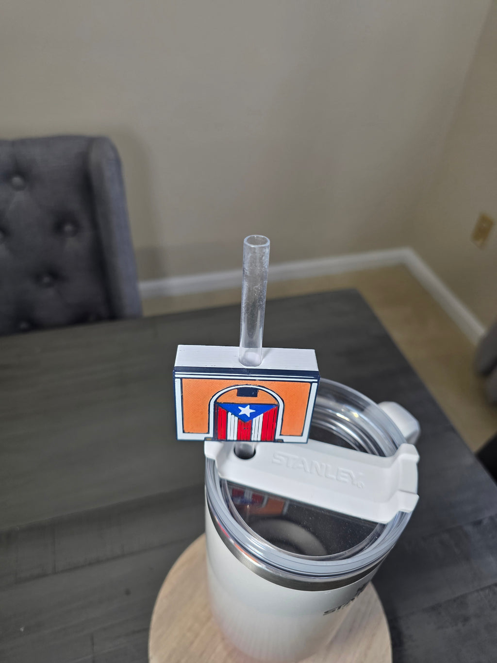 Bandera Callejón House Straw Charm | 3D Printed PLA 10mm Straw Topper | Puerto Rico Flag Cup Accessory