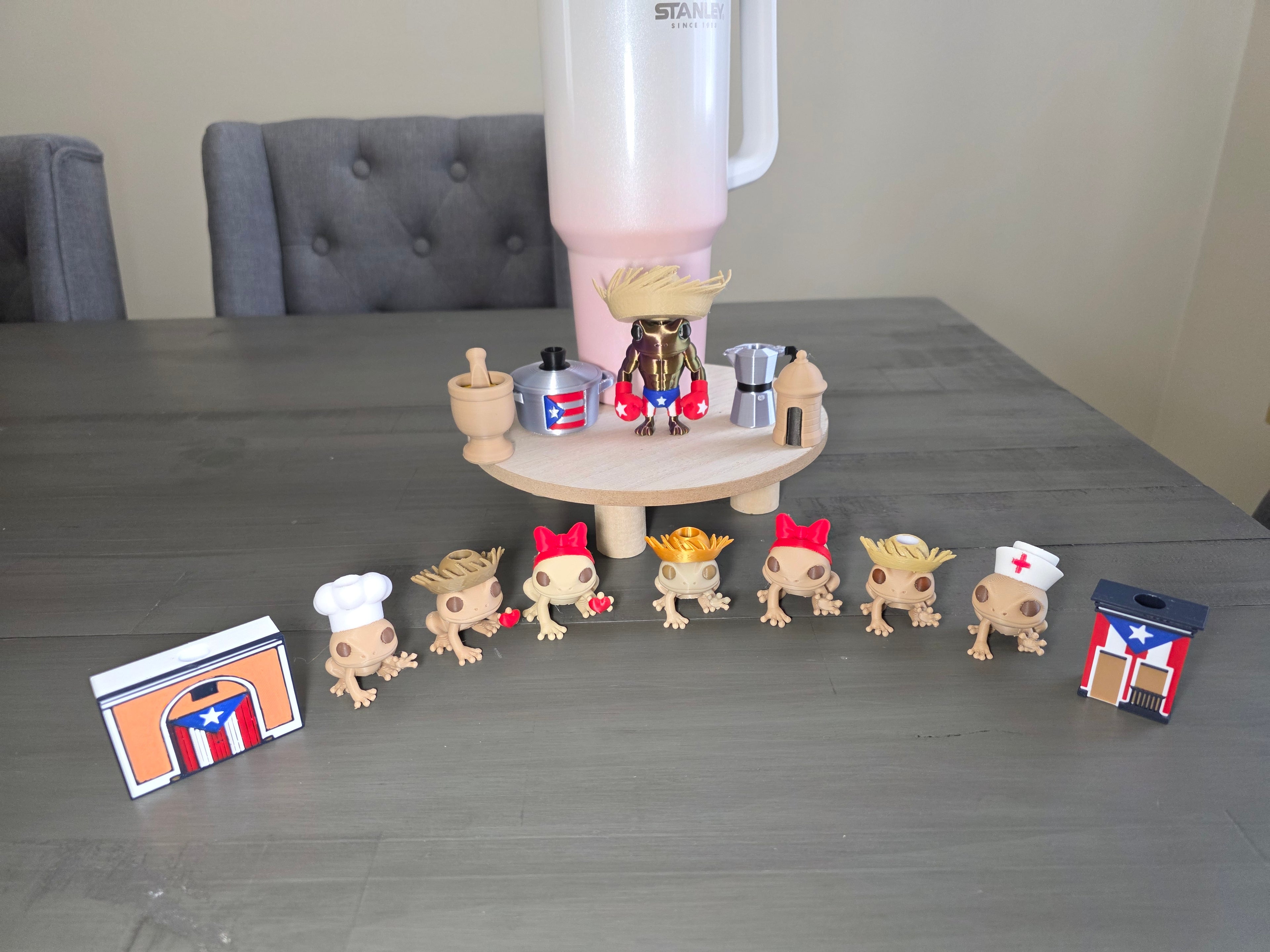 Puerto Rico Parranda Pack – 15pc 3D Printed Straw Charms | 10mm Straw Charms | Boricua Holiday Cup Accessories
