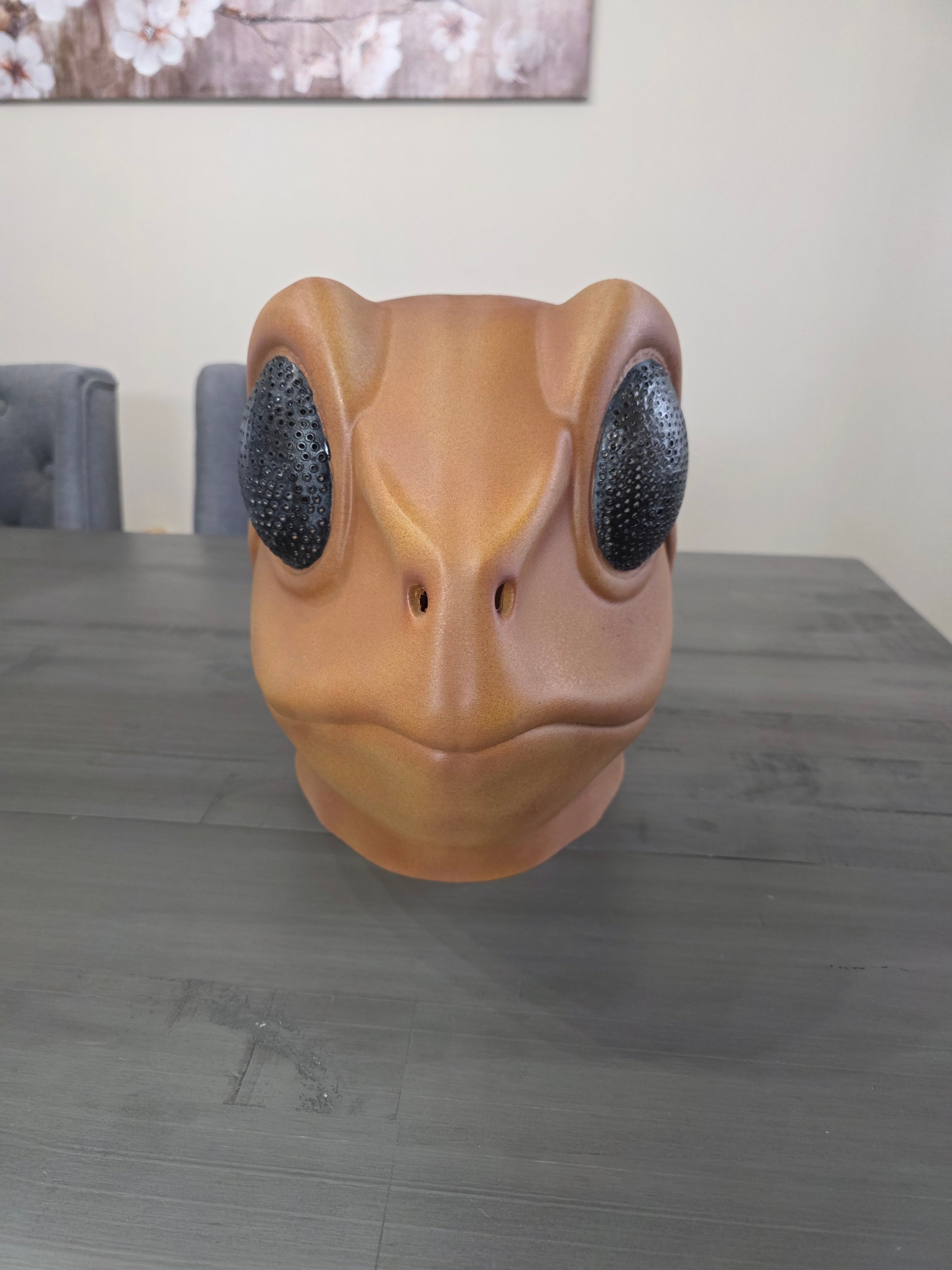 Coquí Frog Full Head Cabezones Mask | Hand Painted 3D Printed Mask | Puerto Rico Inspired Costume Mask | PLA Collectible 12" Tall Display (No Pava)
