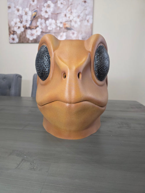 Coquí Frog Full Head Cabezones Mask | Hand Painted 3D Printed Mask | Puerto Rico Inspired Costume Mask | PLA Collectible 12" Tall Display (No Pava)