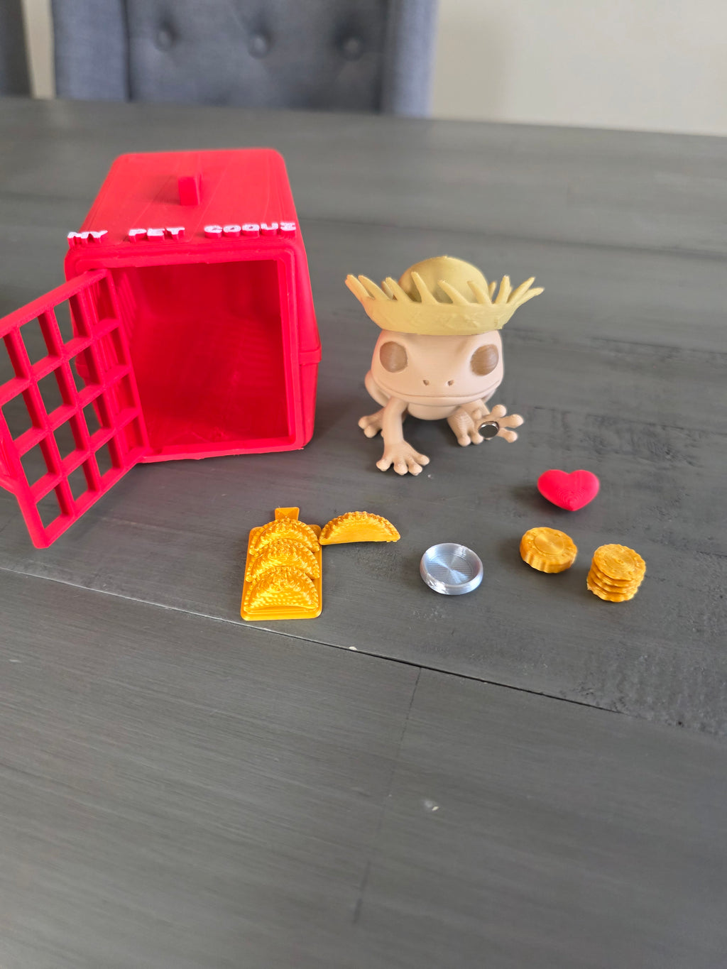 My Pet Coquí Playset | 3D Printed Puerto Rico Coquí Toy with Carrier & Accessories | Handmade PLA Collectible