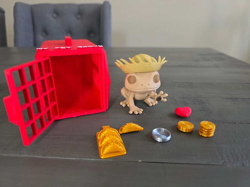 My Pet Coquí Playset | 3D Printed Puerto Rico Coquí Toy with Carrier & Accessories | Handmade PLA Collectible