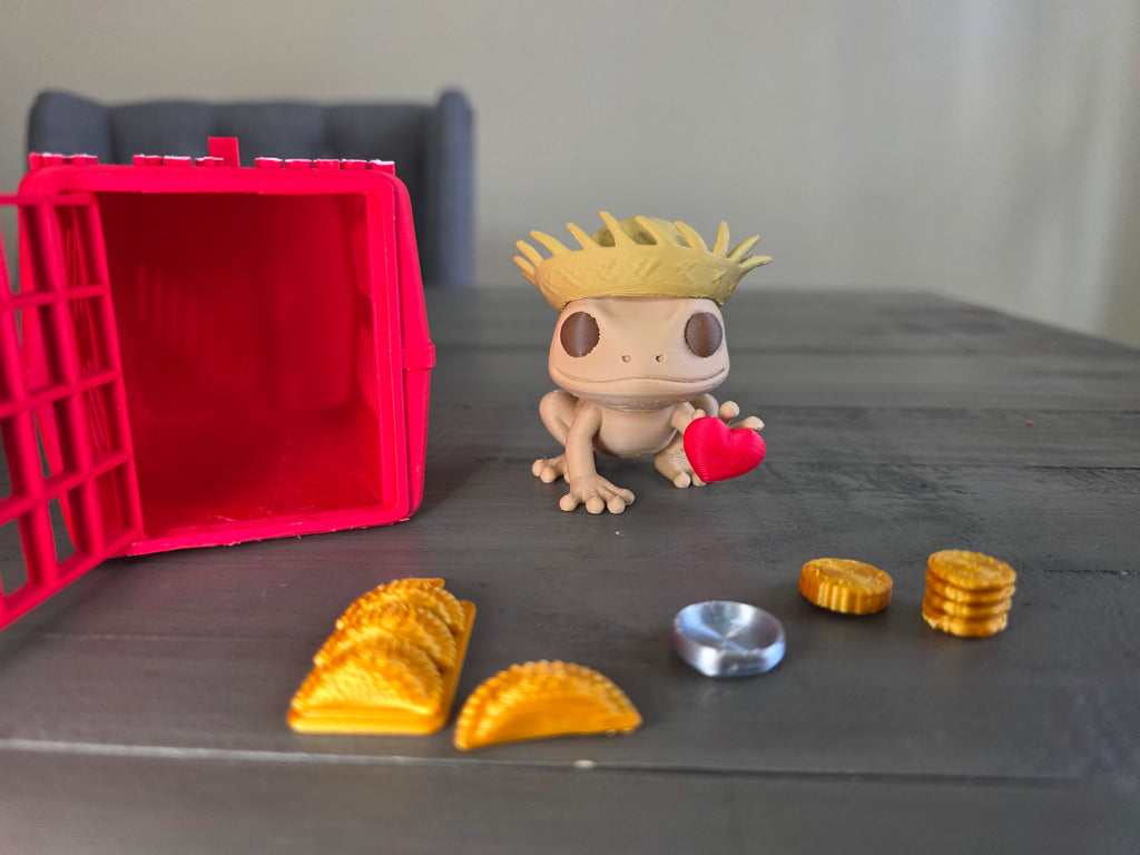 My Pet Coquí Playset | 3D Printed Puerto Rico Coquí Toy with Carrier & Accessories | Handmade PLA Collectible