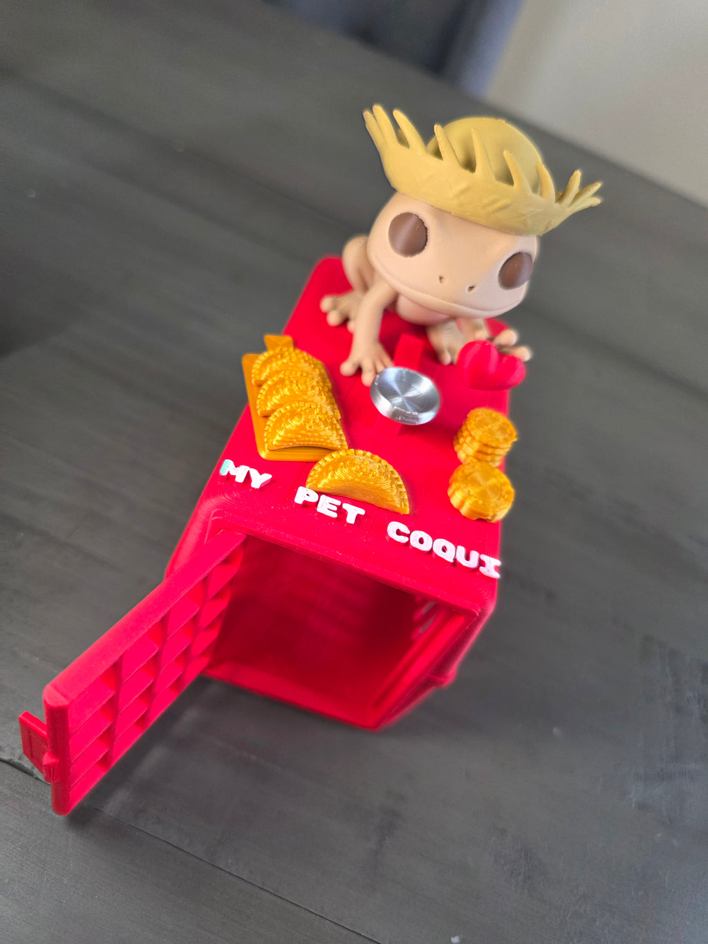My Pet Coquí Playset | 3D Printed Puerto Rico Coquí Toy with Carrier & Accessories | Handmade PLA Collectible
