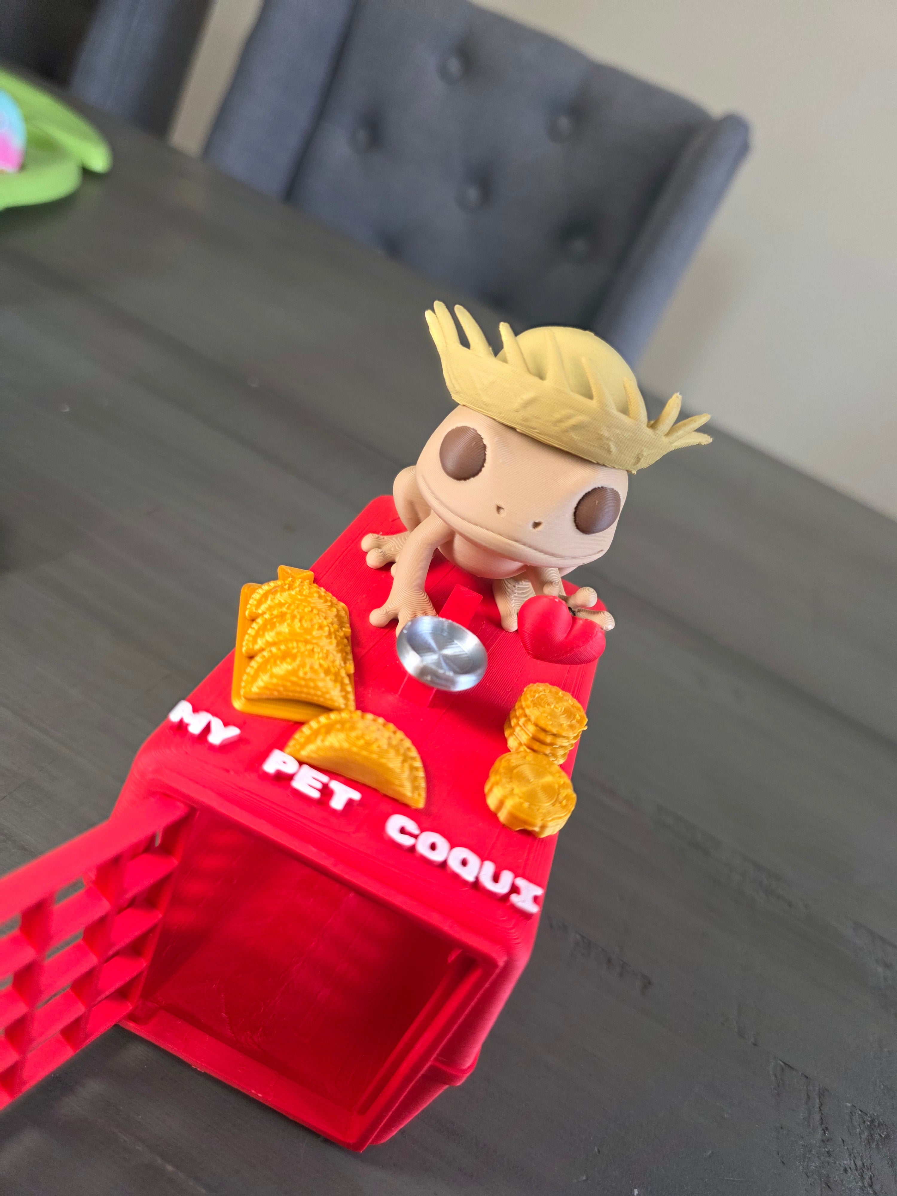 My Pet Coquí Playset | 3D Printed Puerto Rico Coquí Toy with Carrier & Accessories | Handmade PLA Collectible