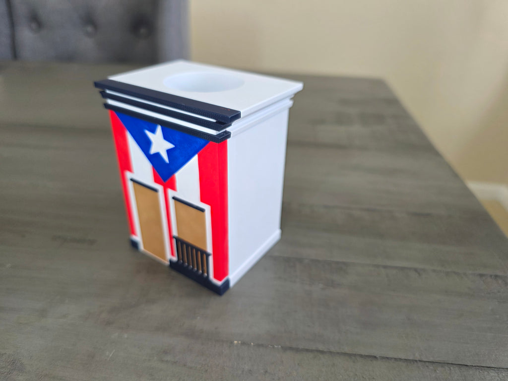 Puerto Rico Flag House Pen Holder | San Juan Inspired Desk Organizer | 3D Printed PLA Office Decor | Boricua Desk Accessory