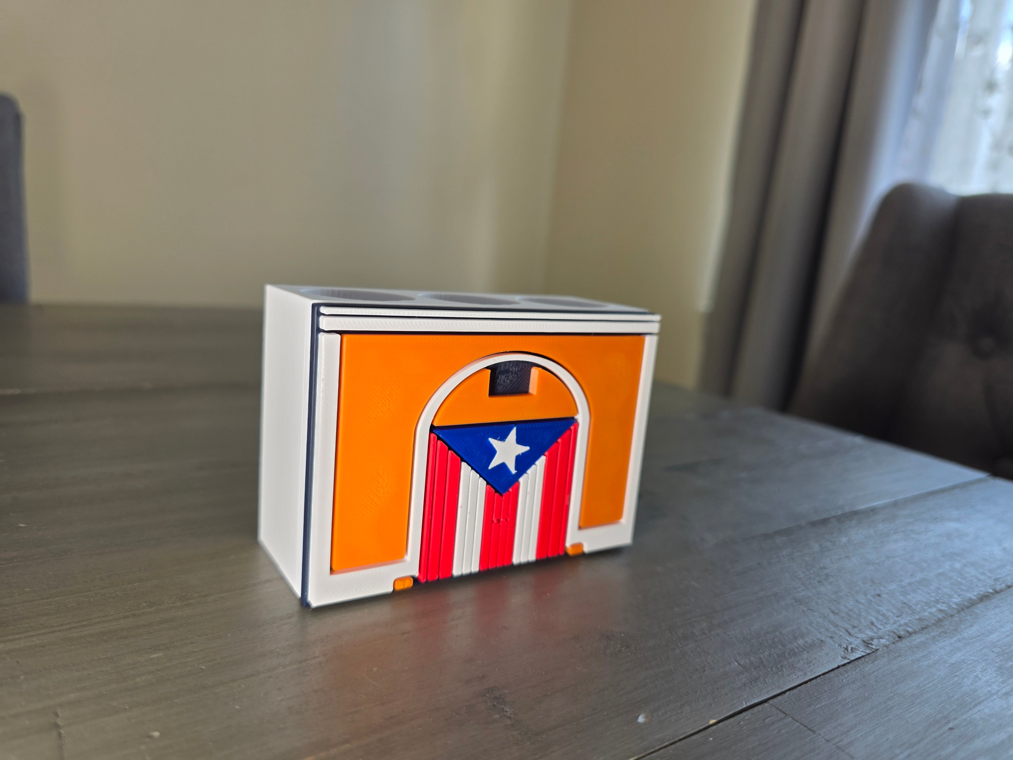Puerto Rico Flag Bandera Callejón Pen Holder | San Juan Inspired Desk Organizer | 3D Printed PLA Decor