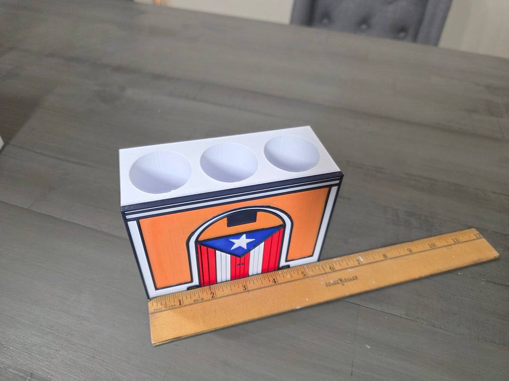 Puerto Rico Flag Bandera Callejón Pen Holder | San Juan Inspired Desk Organizer | 3D Printed PLA Decor