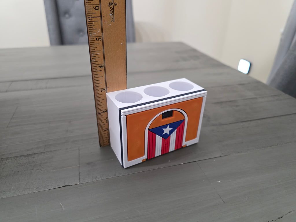 Puerto Rico Flag Bandera Callejón Pen Holder | San Juan Inspired Desk Organizer | 3D Printed PLA Decor