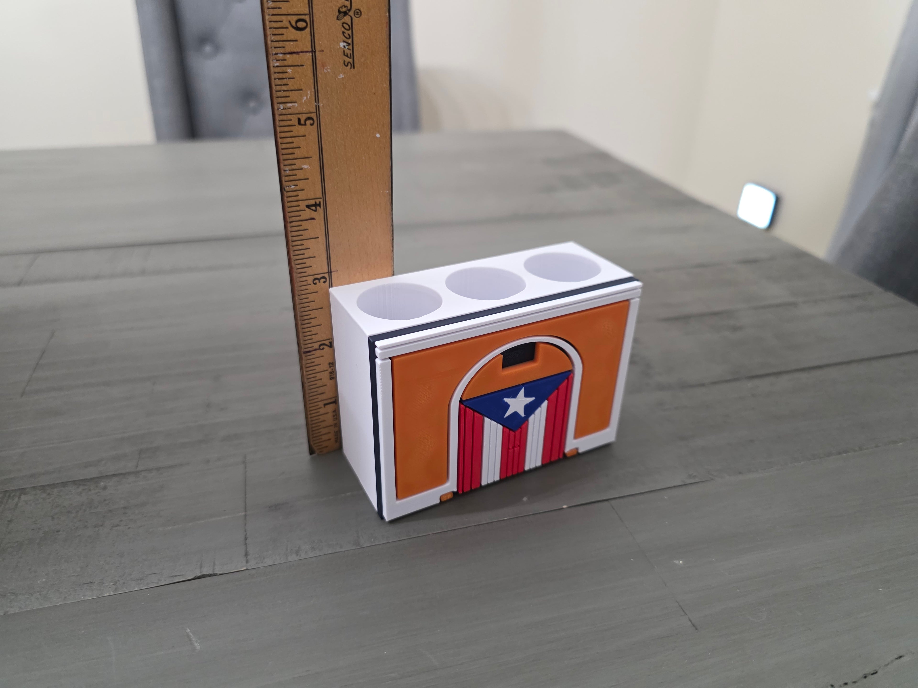 Puerto Rico Flag Bandera Callejón Pen Holder | San Juan Inspired Desk Organizer | 3D Printed PLA Decor