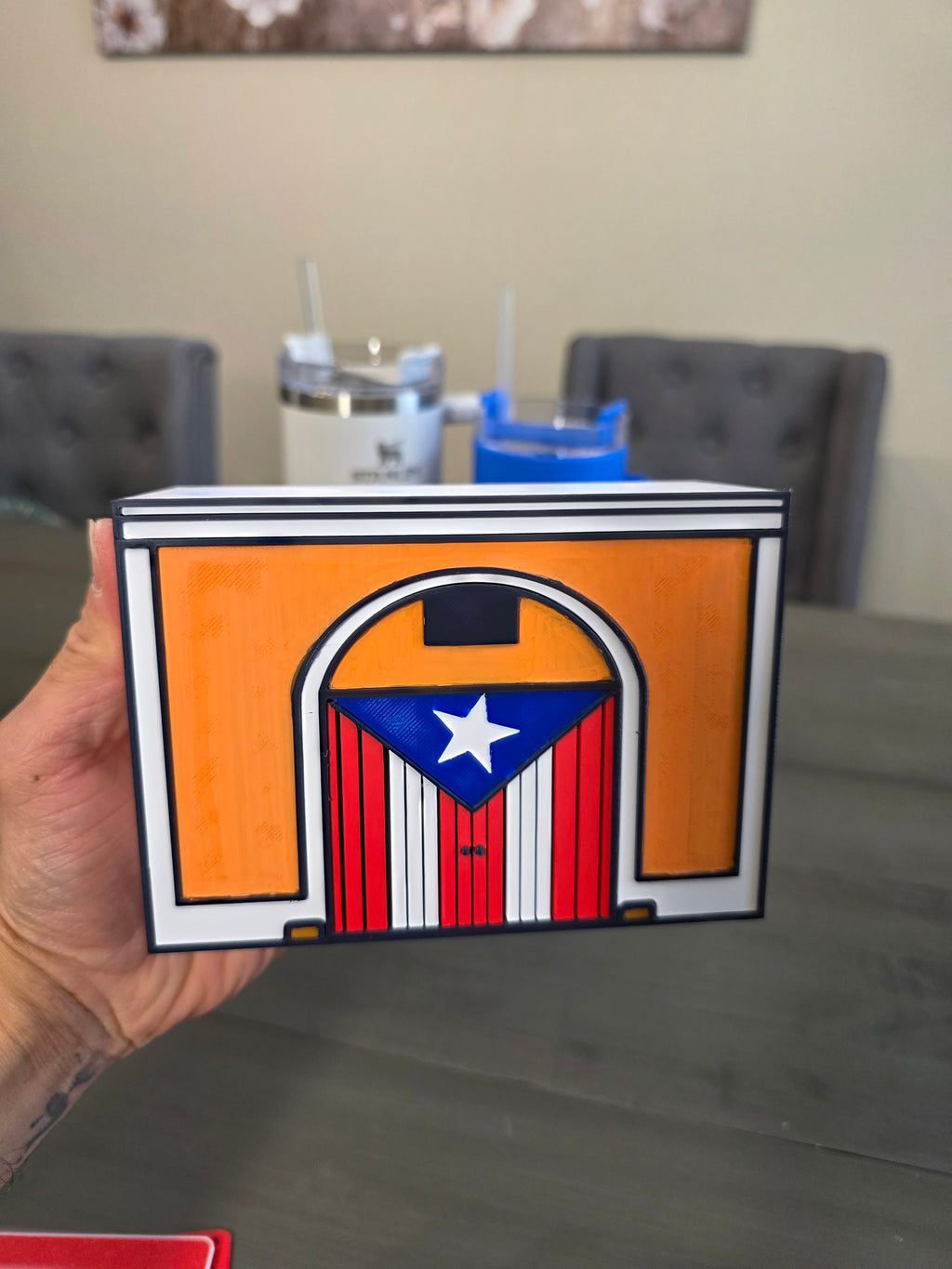 Puerto Rico Flag Bandera Callejón Pen Holder | San Juan Inspired Desk Organizer | 3D Printed PLA Decor
