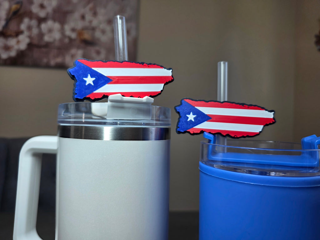Puerto Rico Parade Themed Straw Charms – Pick Your Style | 3D Printed PLA 10mm Straw Toppers | Boricua Cup Accessories