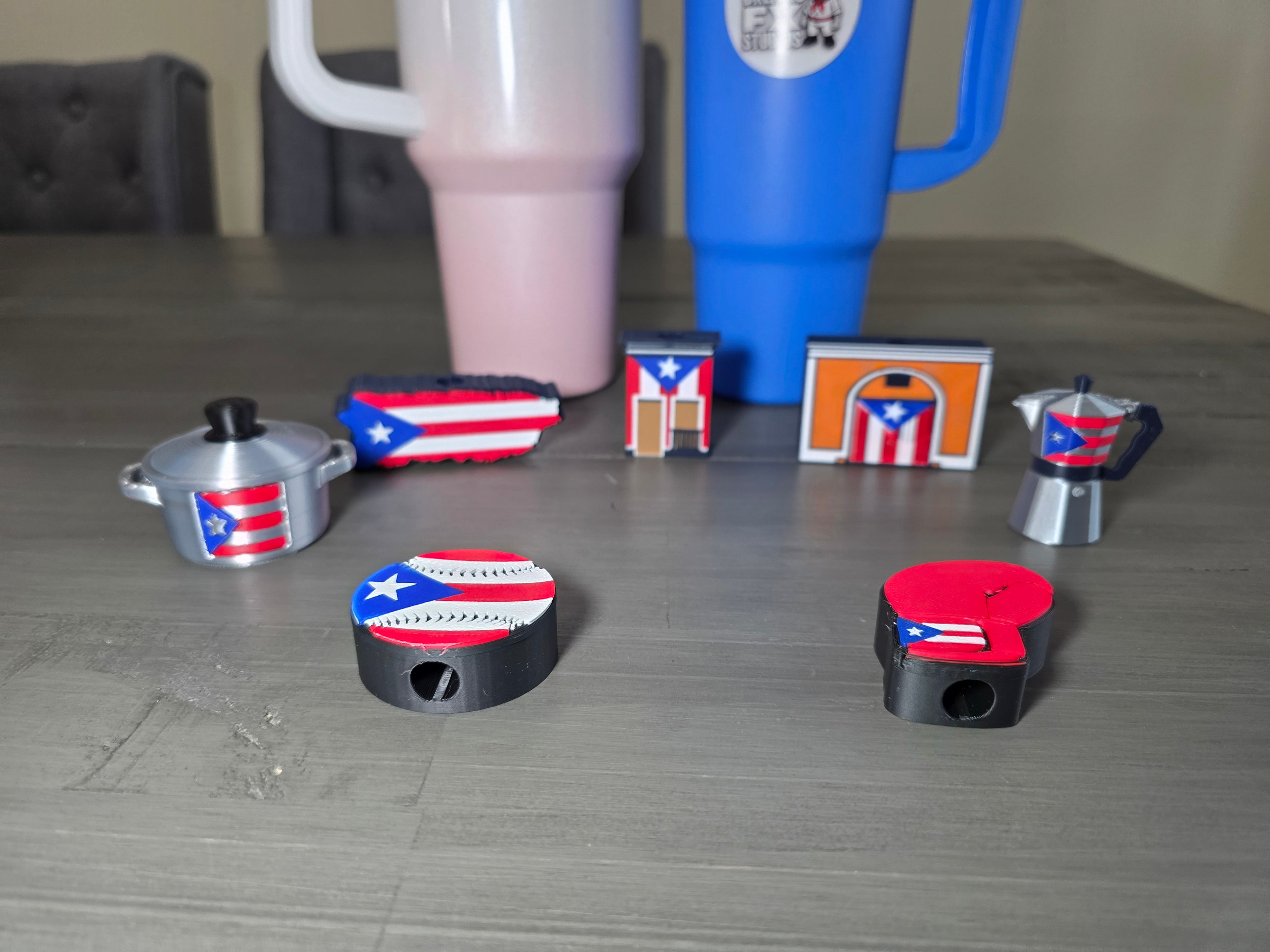 Puerto Rico Parade Themed Straw Charms – Pick Your Style | 3D Printed PLA 10mm Straw Toppers | Boricua Cup Accessories
