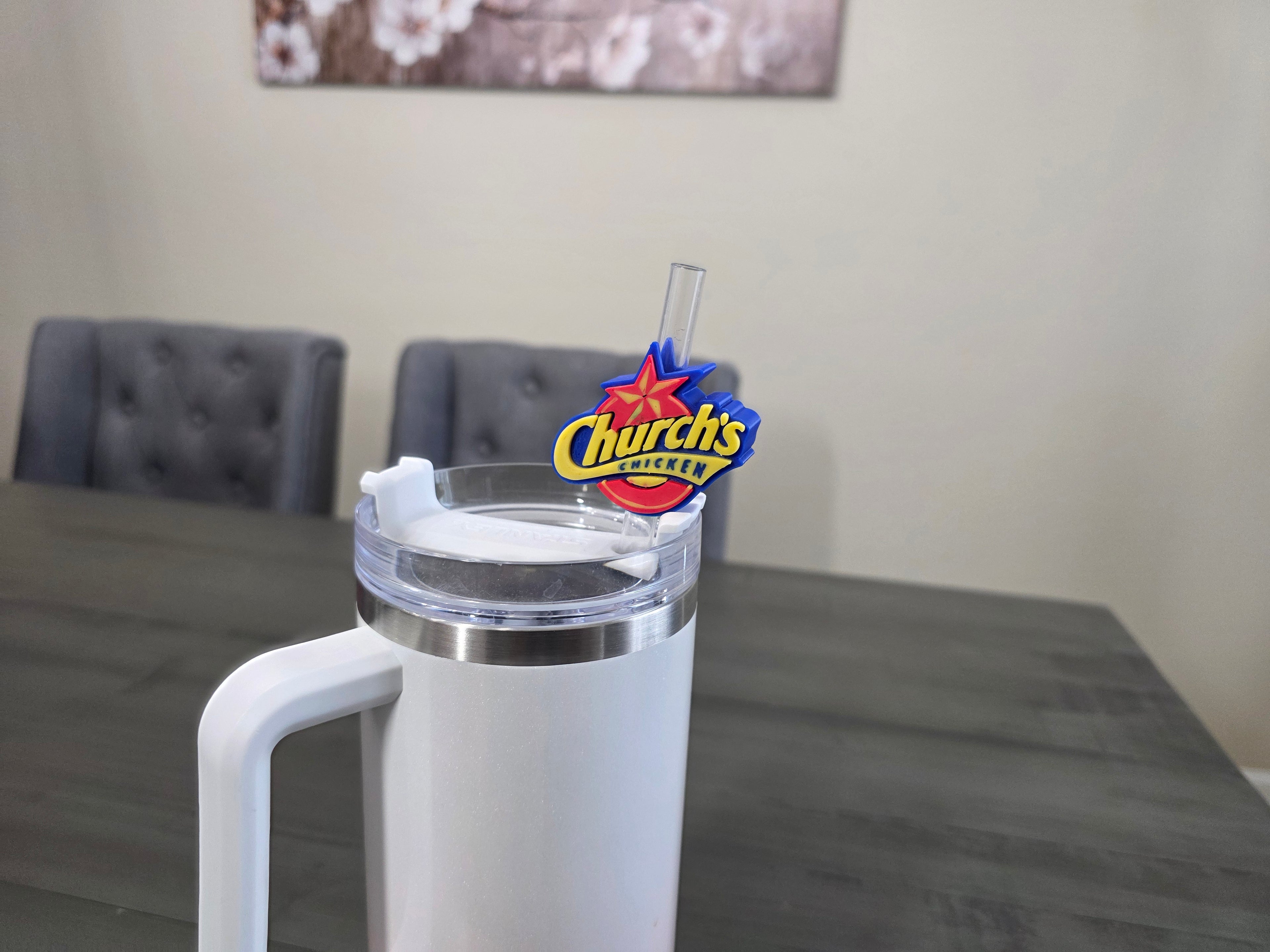 Puerto Rico Fried Chicken Straw Charm | 3D Printed PLA 10mm Straw Topper | Island Food Cup Accessory